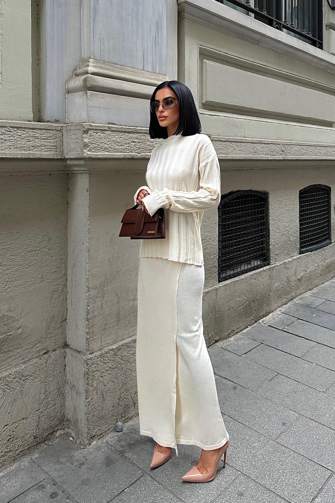 S5K9969Darcy Etek Bluz Triko Takım 9969