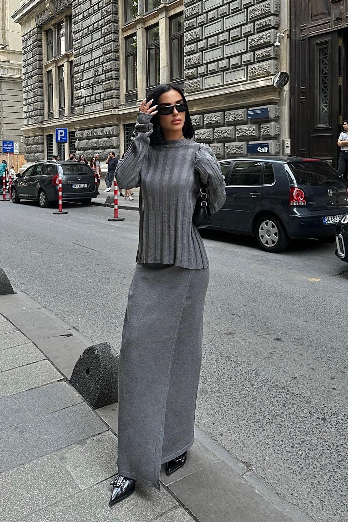 S5K9969Darcy Etek Bluz Triko Takım 9969