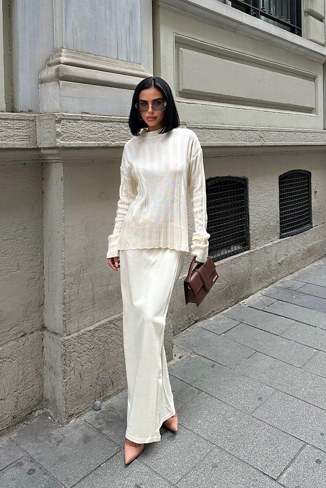 S5K9969Darcy Etek Bluz Triko Takım 9969