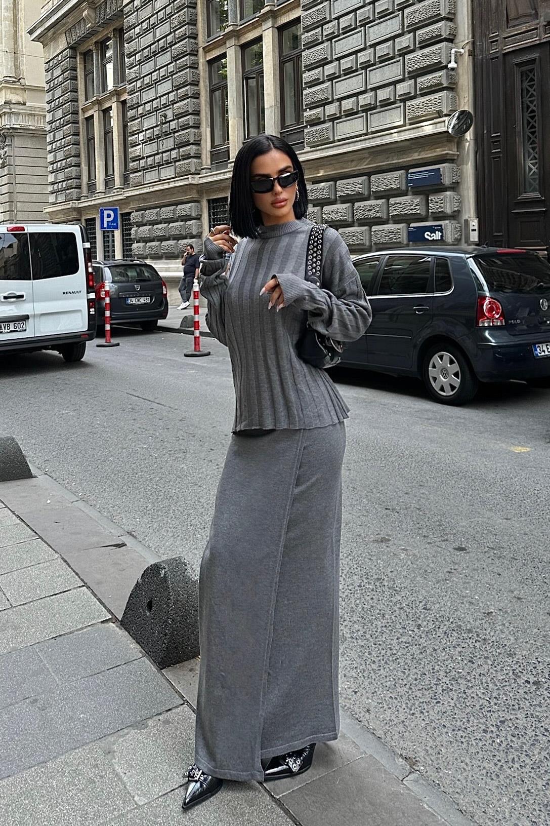 S5K9969Darcy Etek Bluz Triko Takım 9969