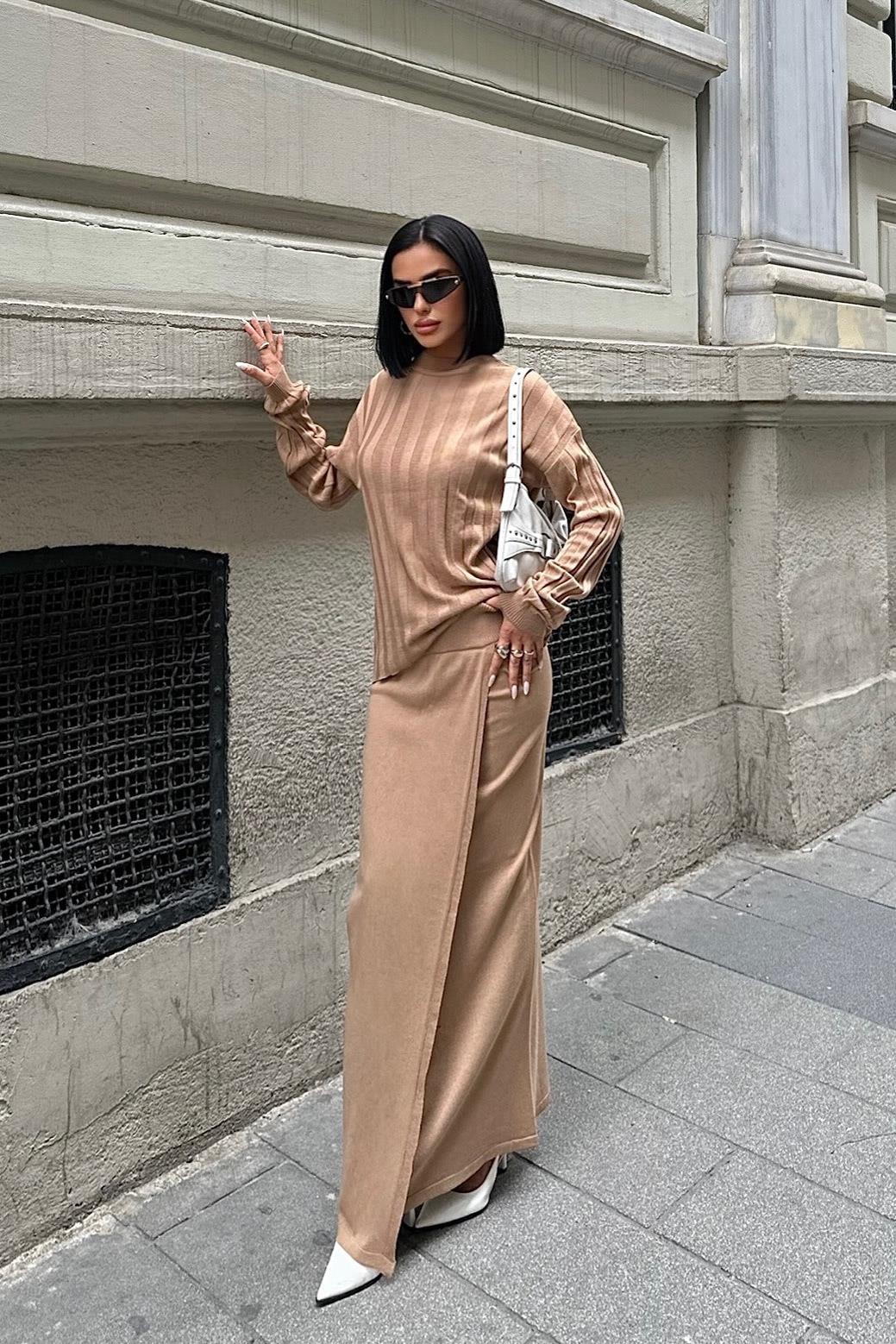 S5K9969Darcy Etek Bluz Triko Takım 9969