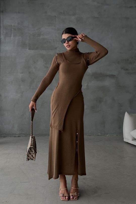 S4K9475Dasha Düğme Detaylı Midi Takım  9475-23
