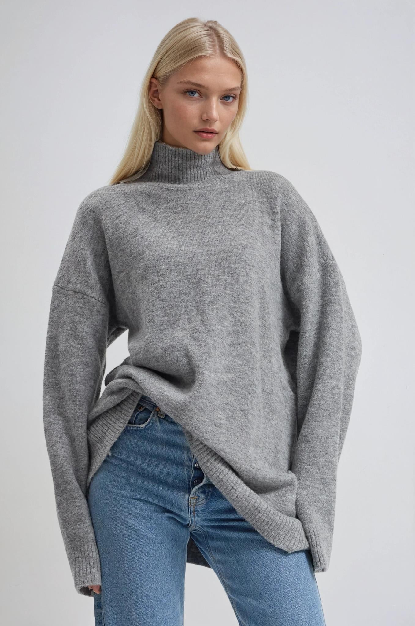 S6K1413FMDik Yaka Triko Oversize Kazak 1413