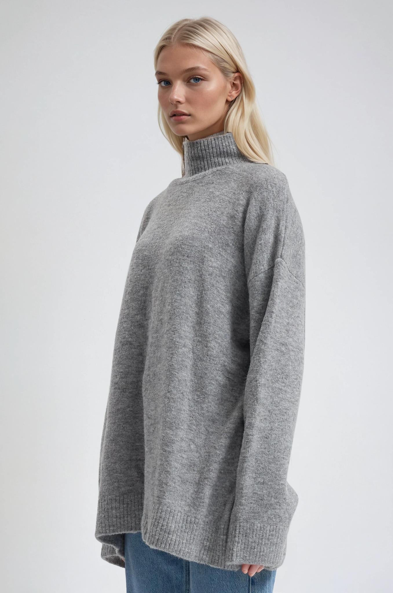 S6K1413FMDik Yaka Triko Oversize Kazak 1413