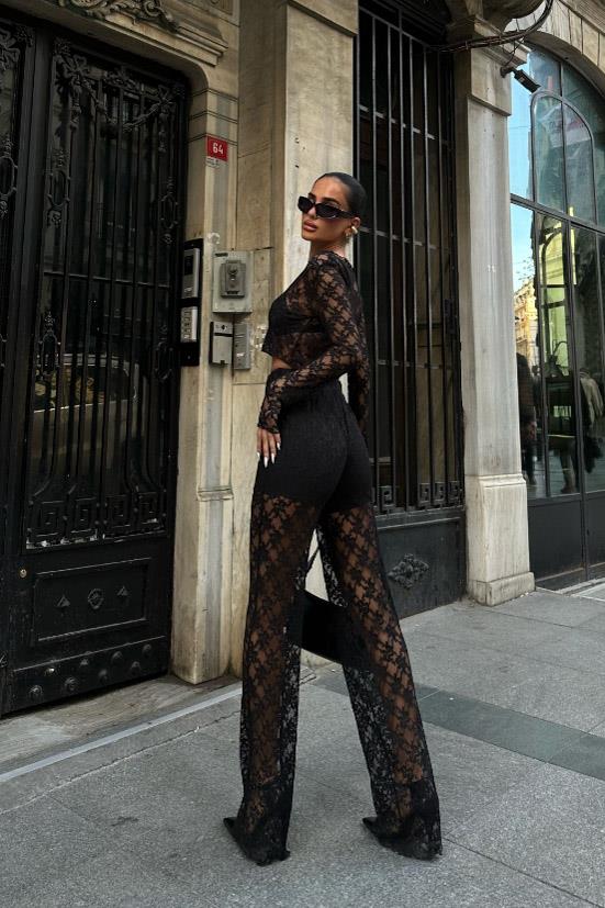 S4Y9751Evelyne Crop Dantelli Takım 9751-08