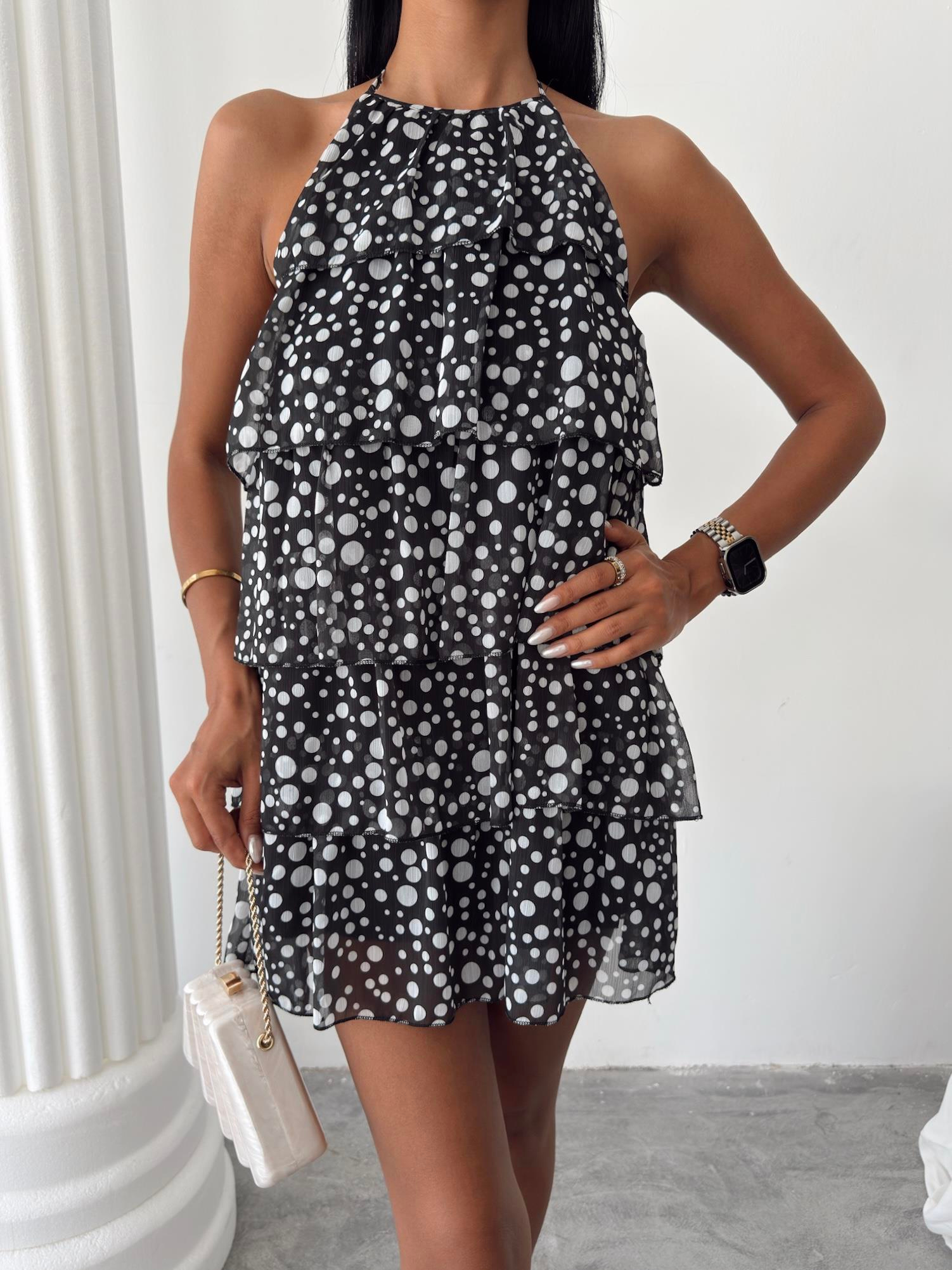 S5Y2905Ruffle Chiffon Dress 2905-08
