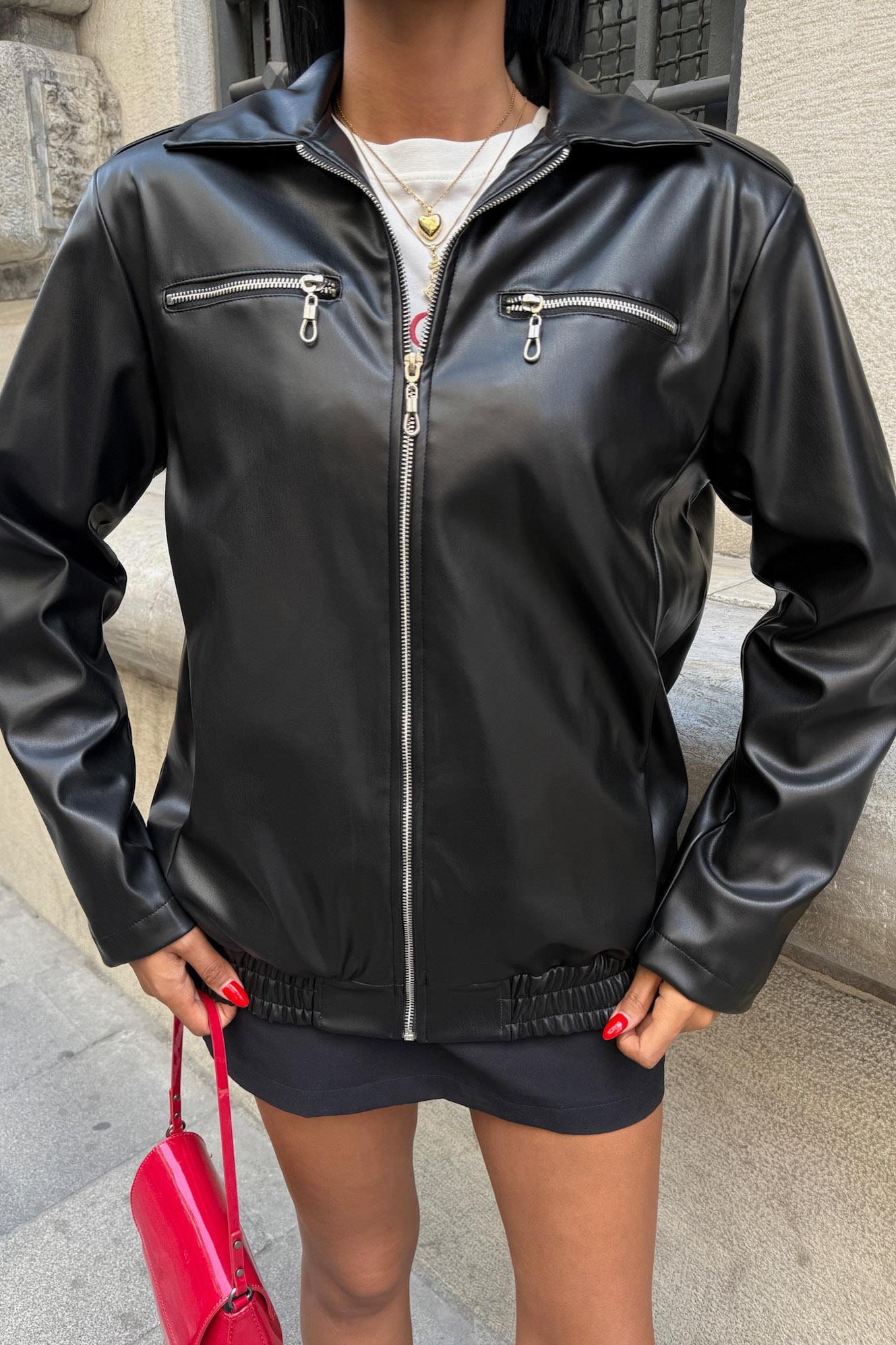 S5K6108Florie Faux Leather Jacket 6108