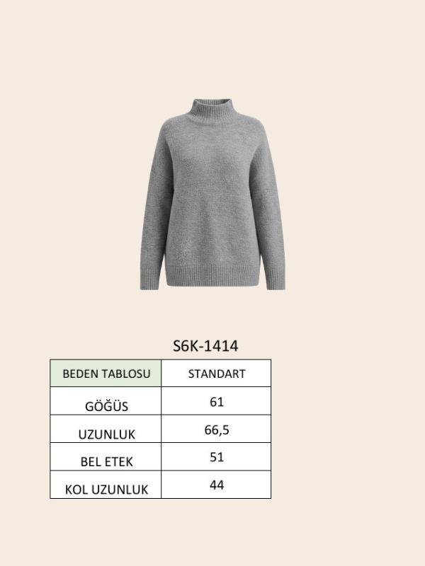 S6K1414FMGeniş Lastikli Oversize Triko Kazak 1414