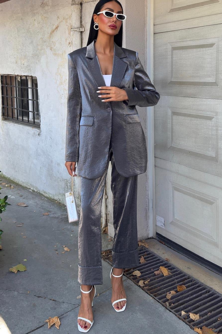 S4Y9851Gisella Parlak Saten Takım 9851