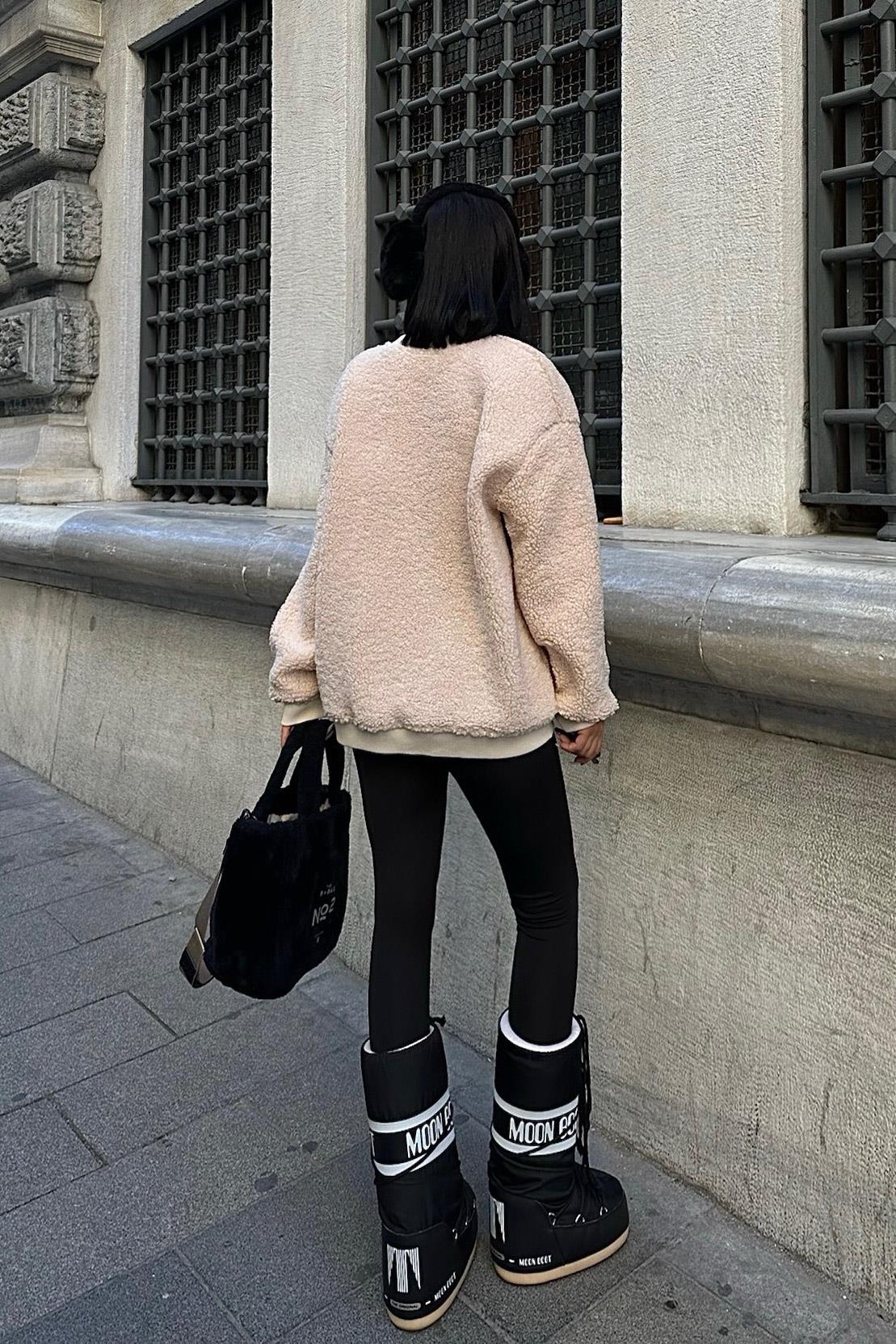 S5K3402Göğsü Denim Garnili Sweatshirt 3402