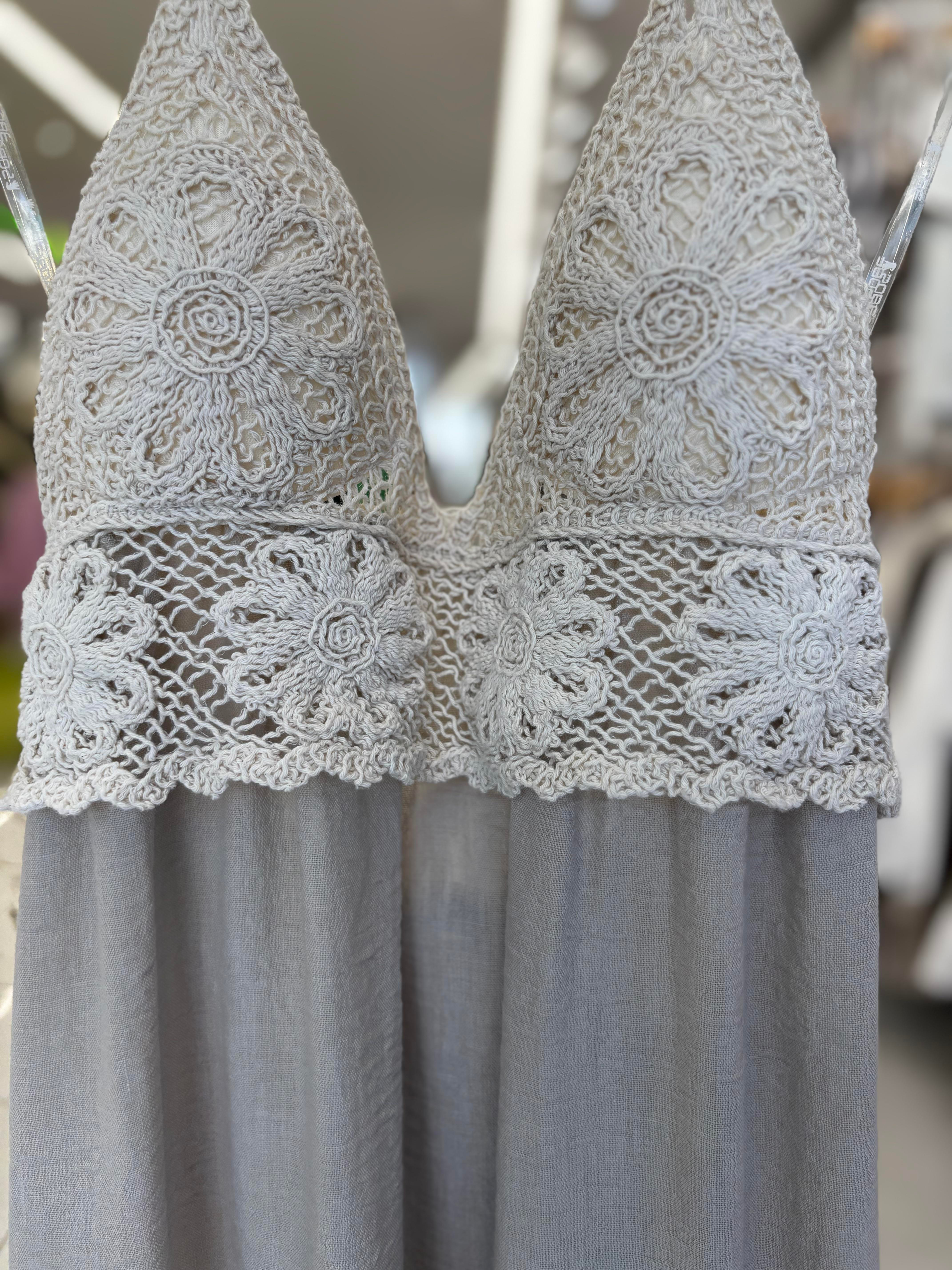 S5Y2904Knitted Linen Long Dress with Chest 2904-08