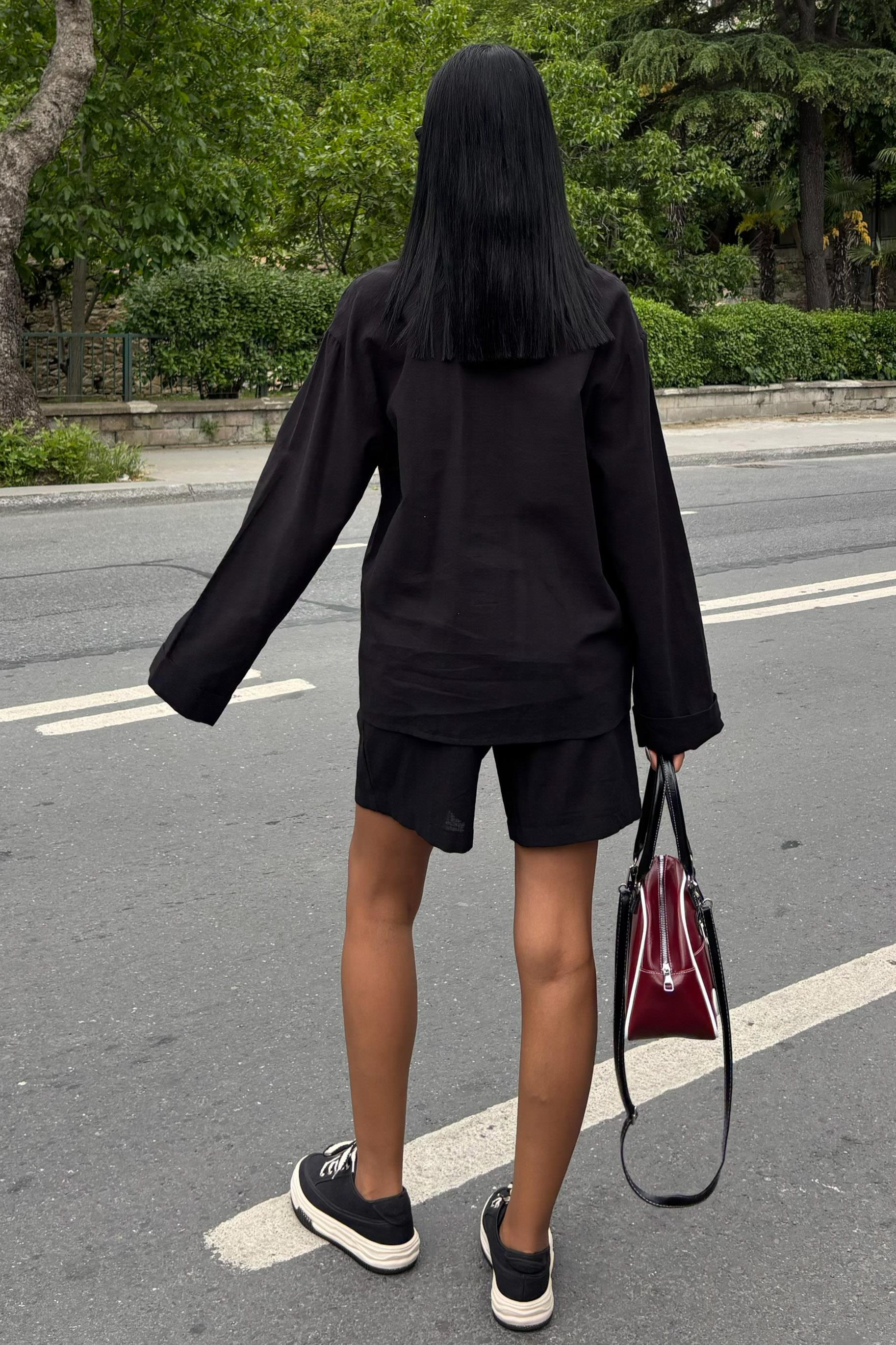 S5Y10130Shirt and Shorts Flamed Linen Set 10130