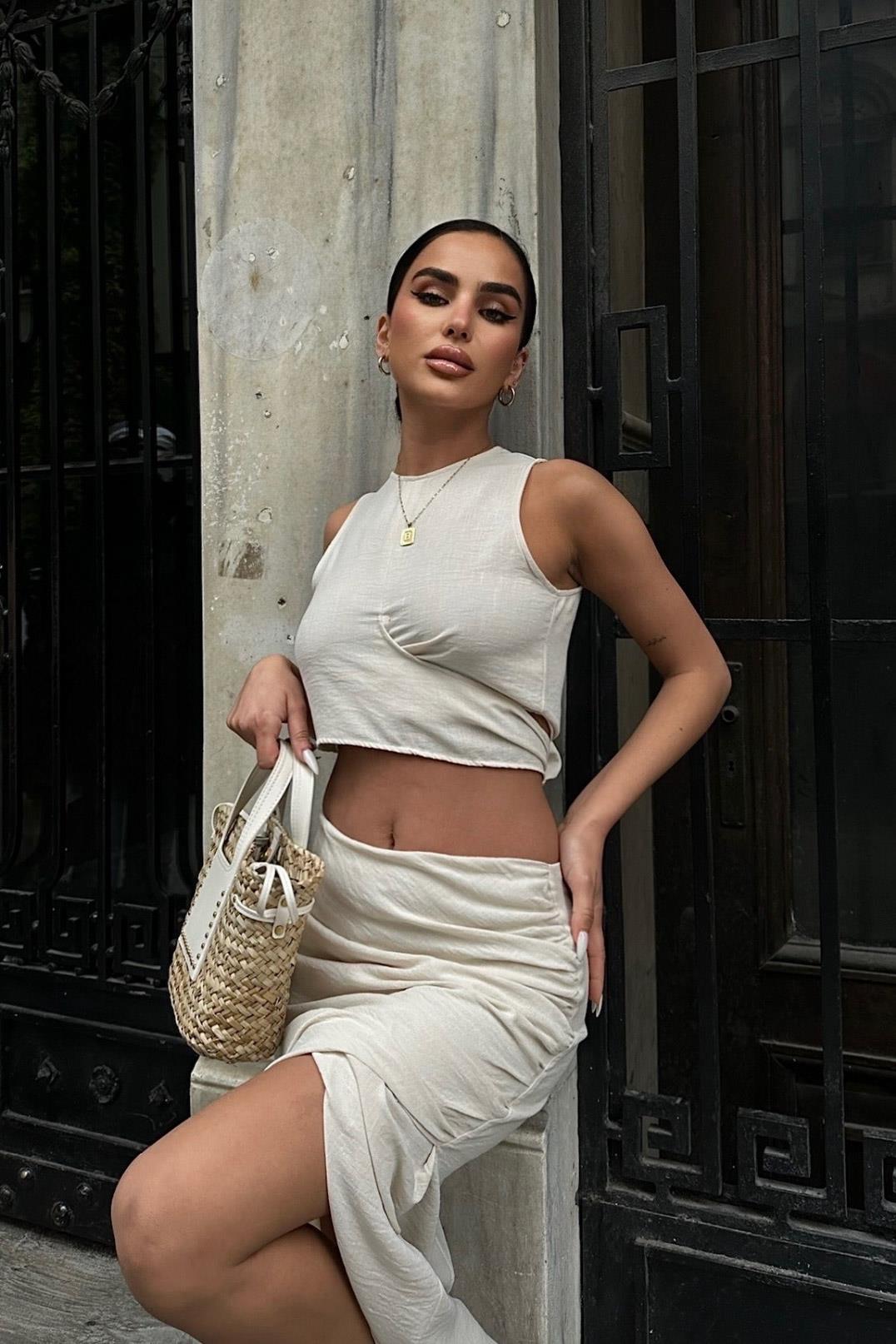 S4Y9788Helena Yırtmaç Detay Crop Takım 9788 08