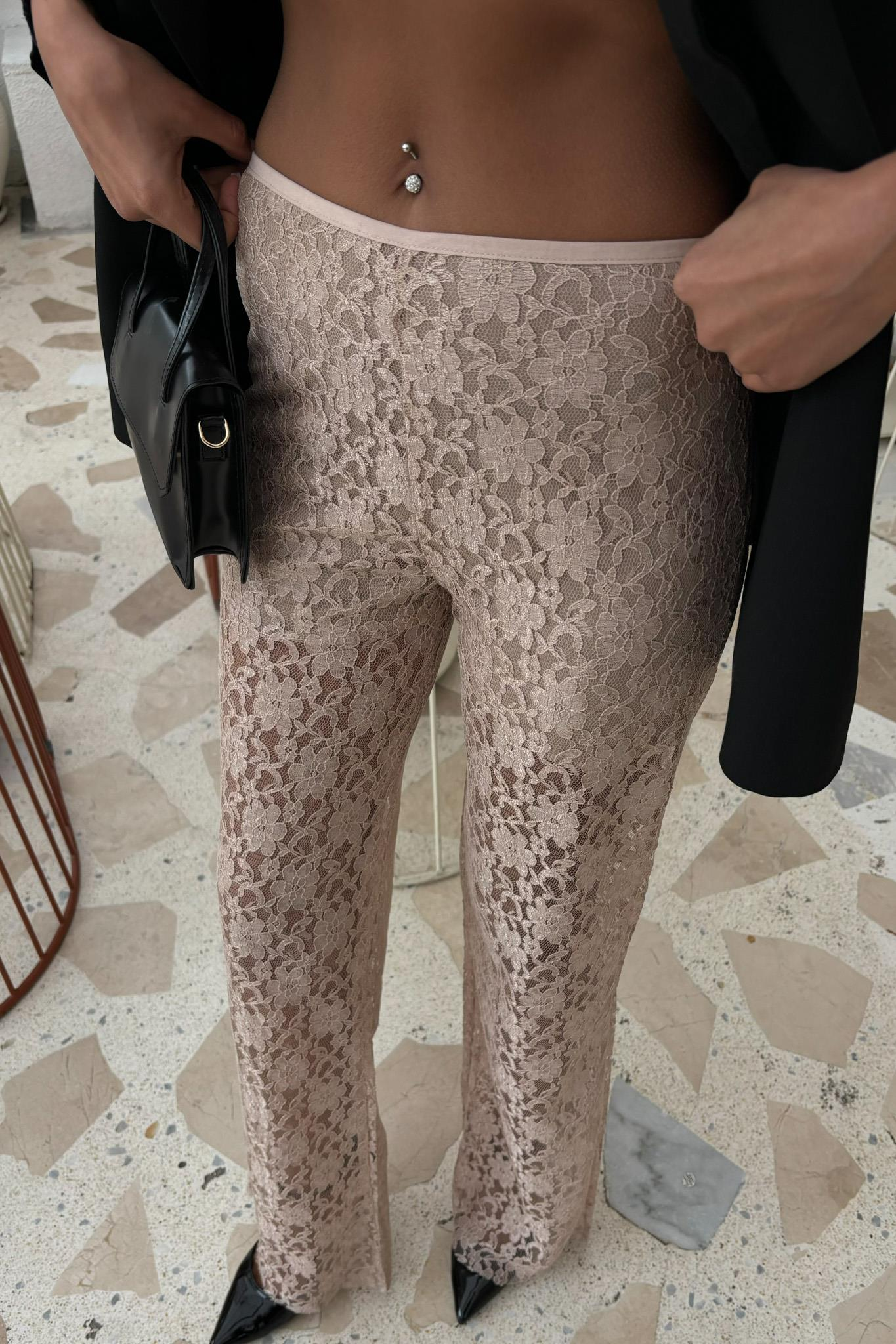 S5Y0081İçi Astarlı Dantel Pantolon 0081