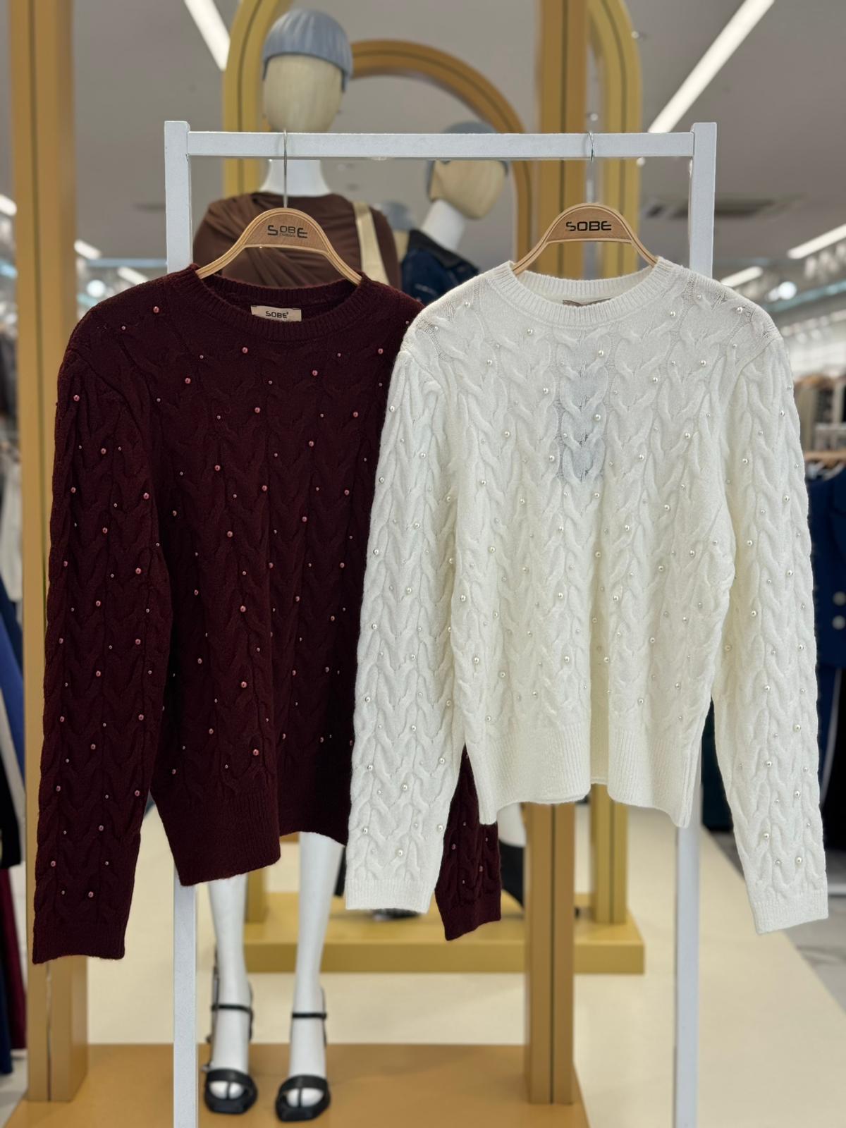 S5K1354Pearl Detailed Sweater 1354
