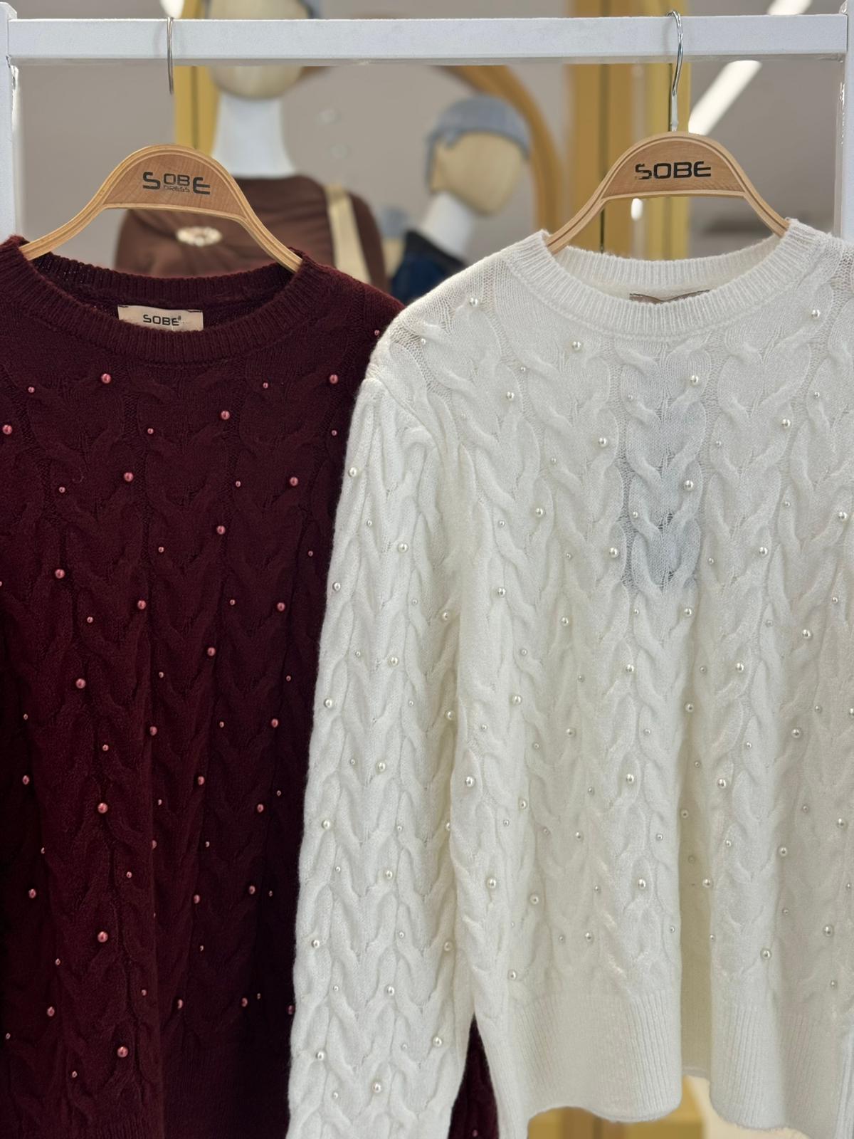 S5K1354Pearl Detailed Sweater 1354