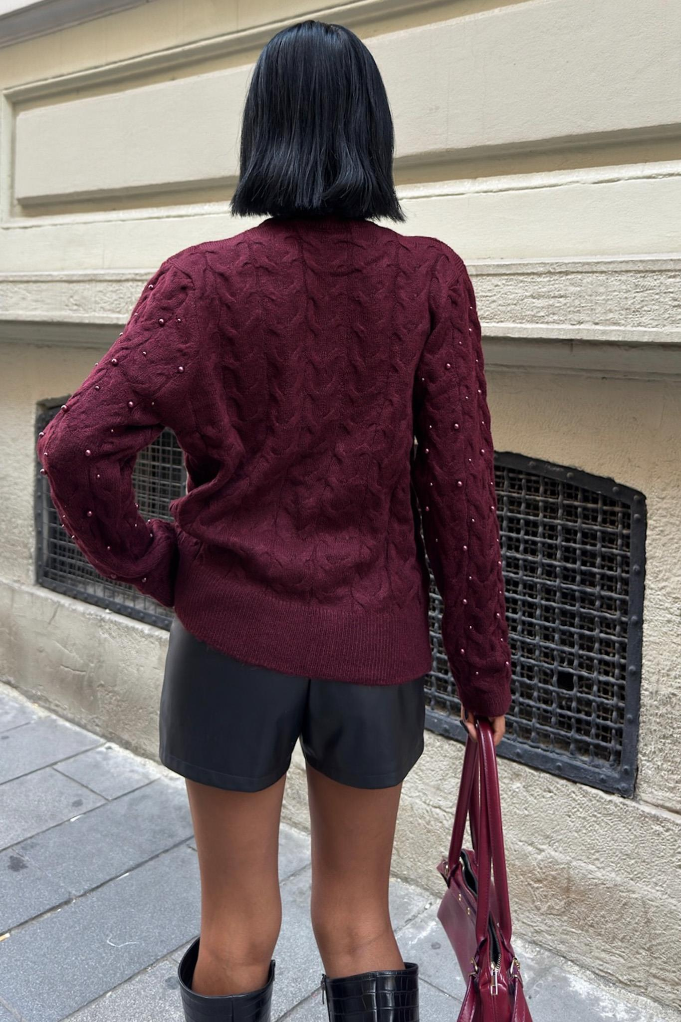 S5K1354Pearl Detailed Sweater 1354
