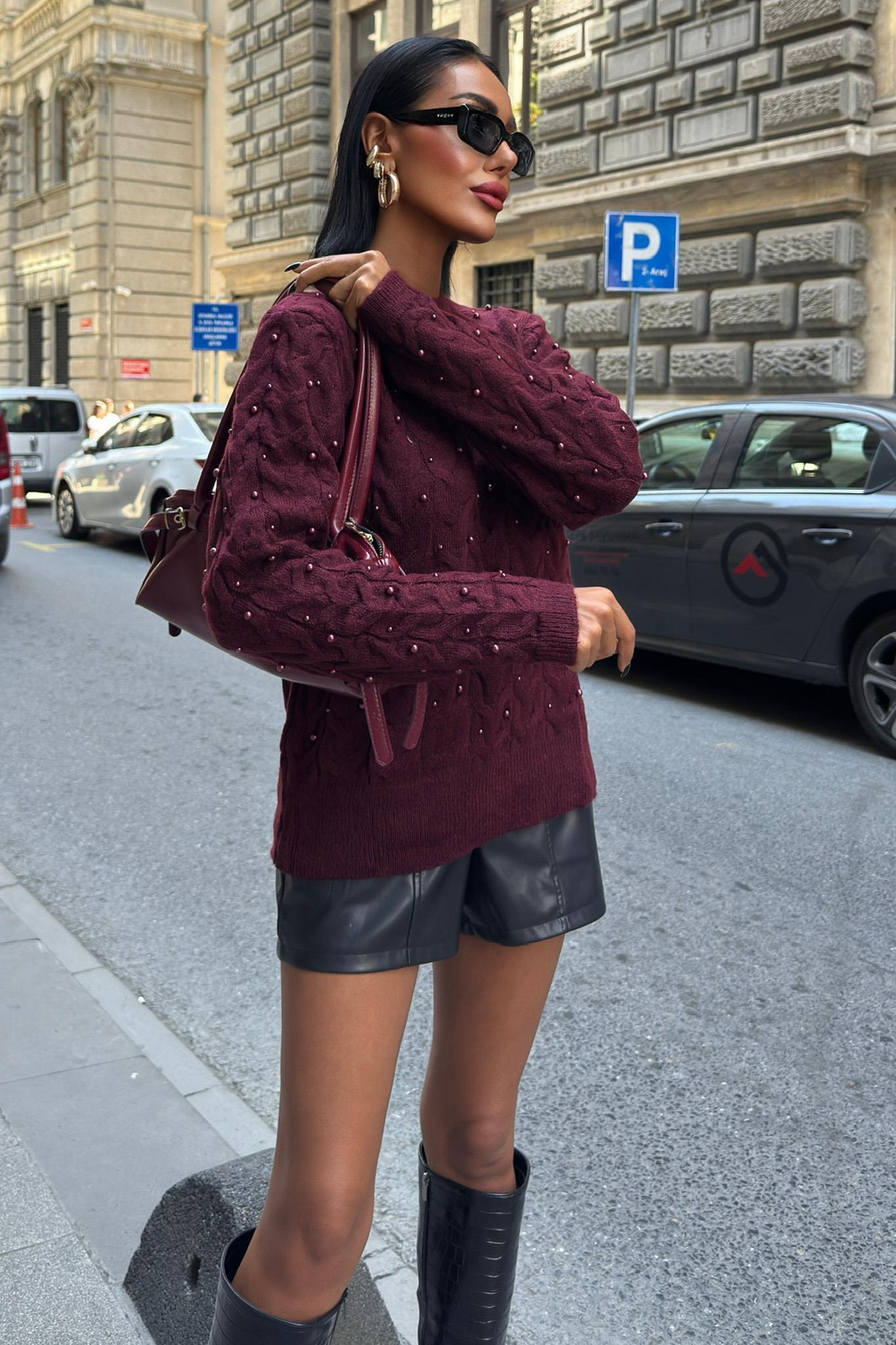S5K1354Pearl Detailed Sweater 1354