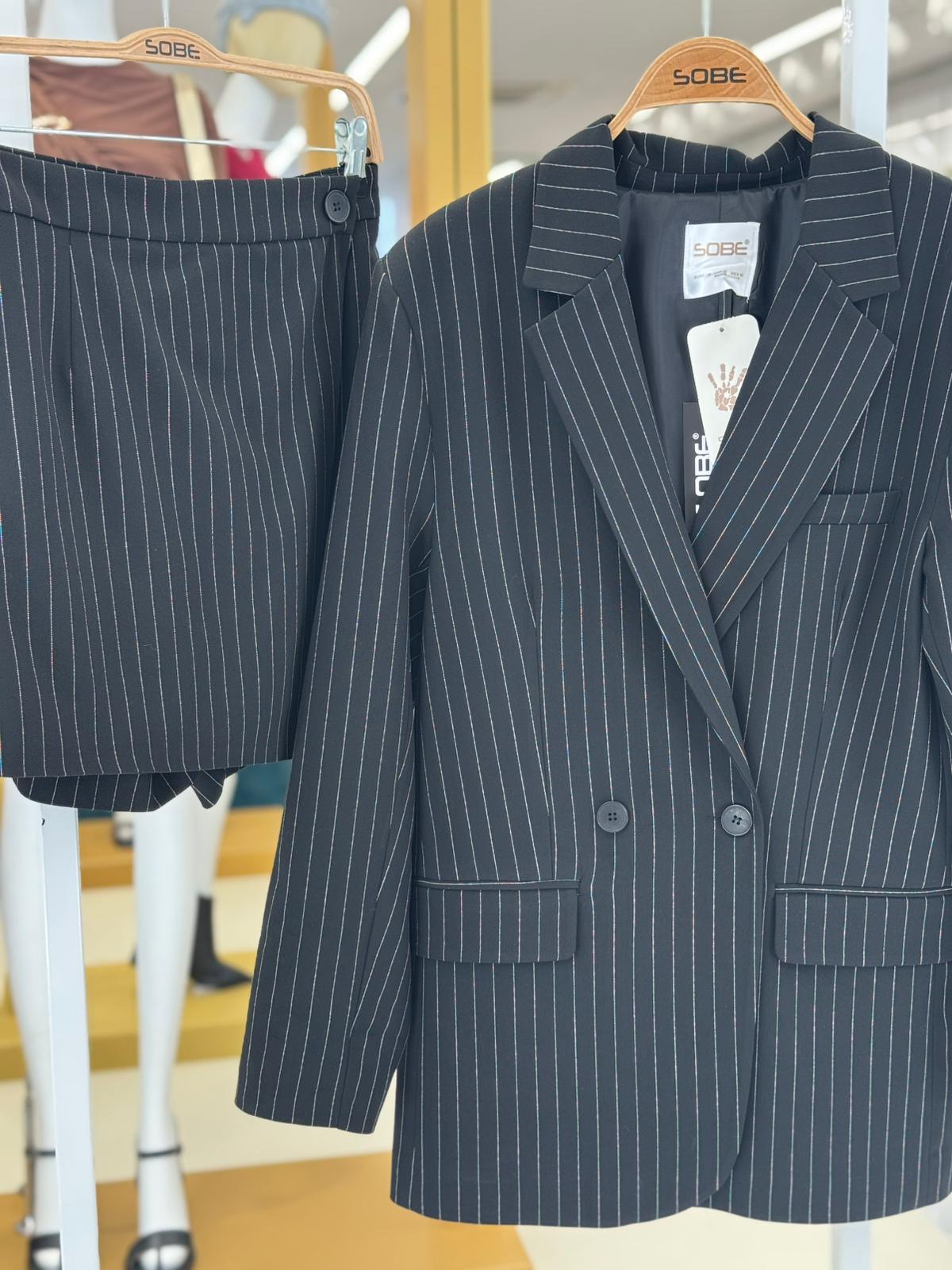 S4Y9691Jerry Şort Etekli Çizgili Takım 9691-24