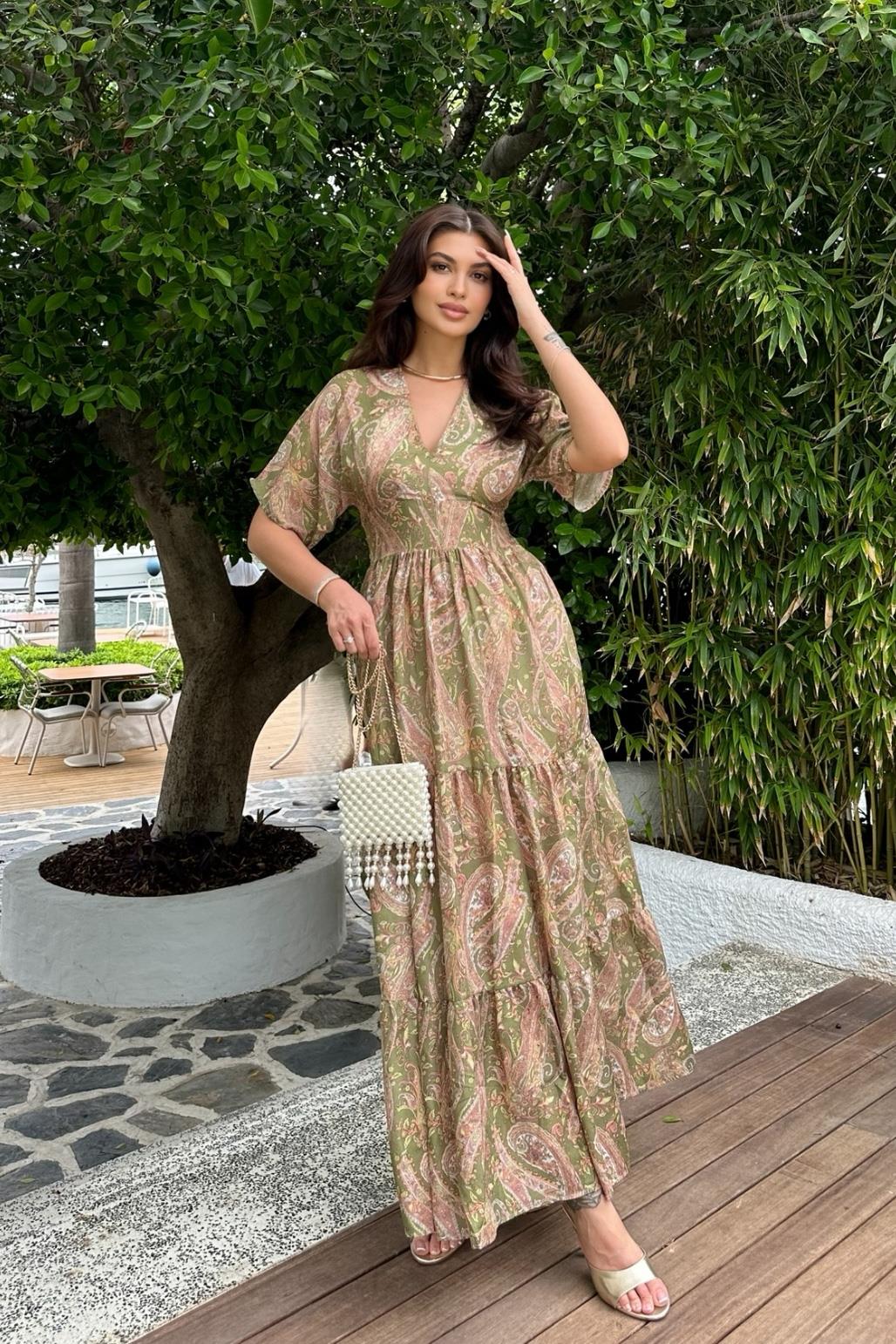 S4Y2628Julia Fırfırlı Wual Elbise 2628-08