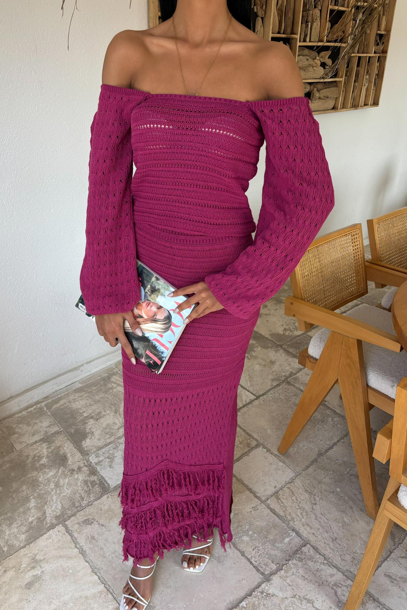 S5Y10094Watermelon Sleeve Ethnic Knitwear Suit 10094