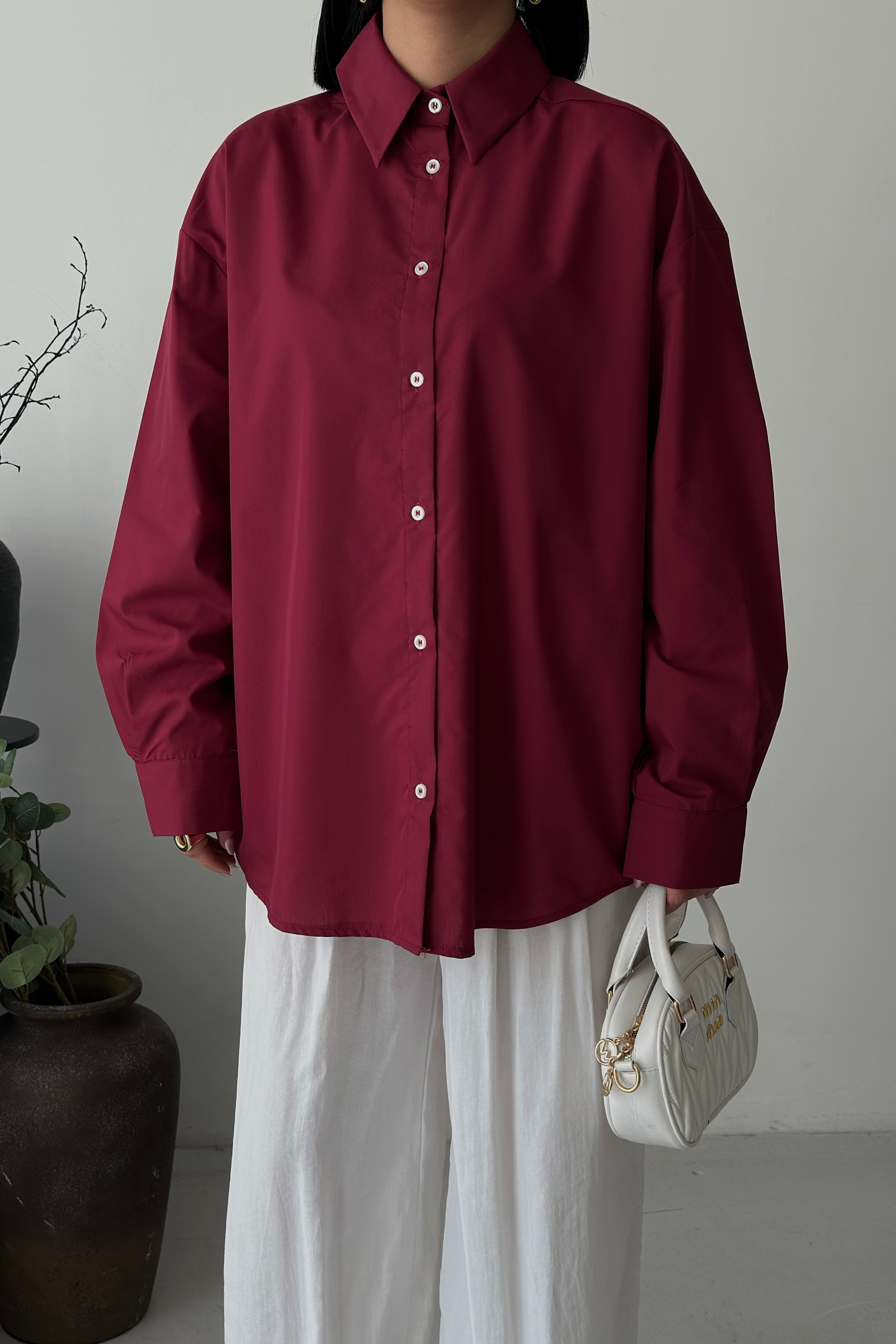 S5Y3421Классическая рубашка из поплина Oversize 3421