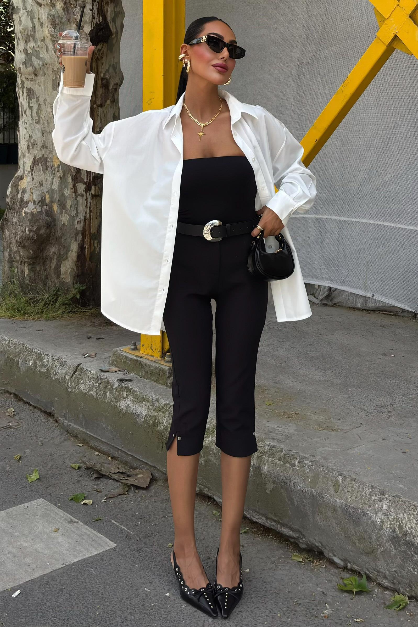 S5Y3421Klasik Oversize Poplin Gömlek 3421