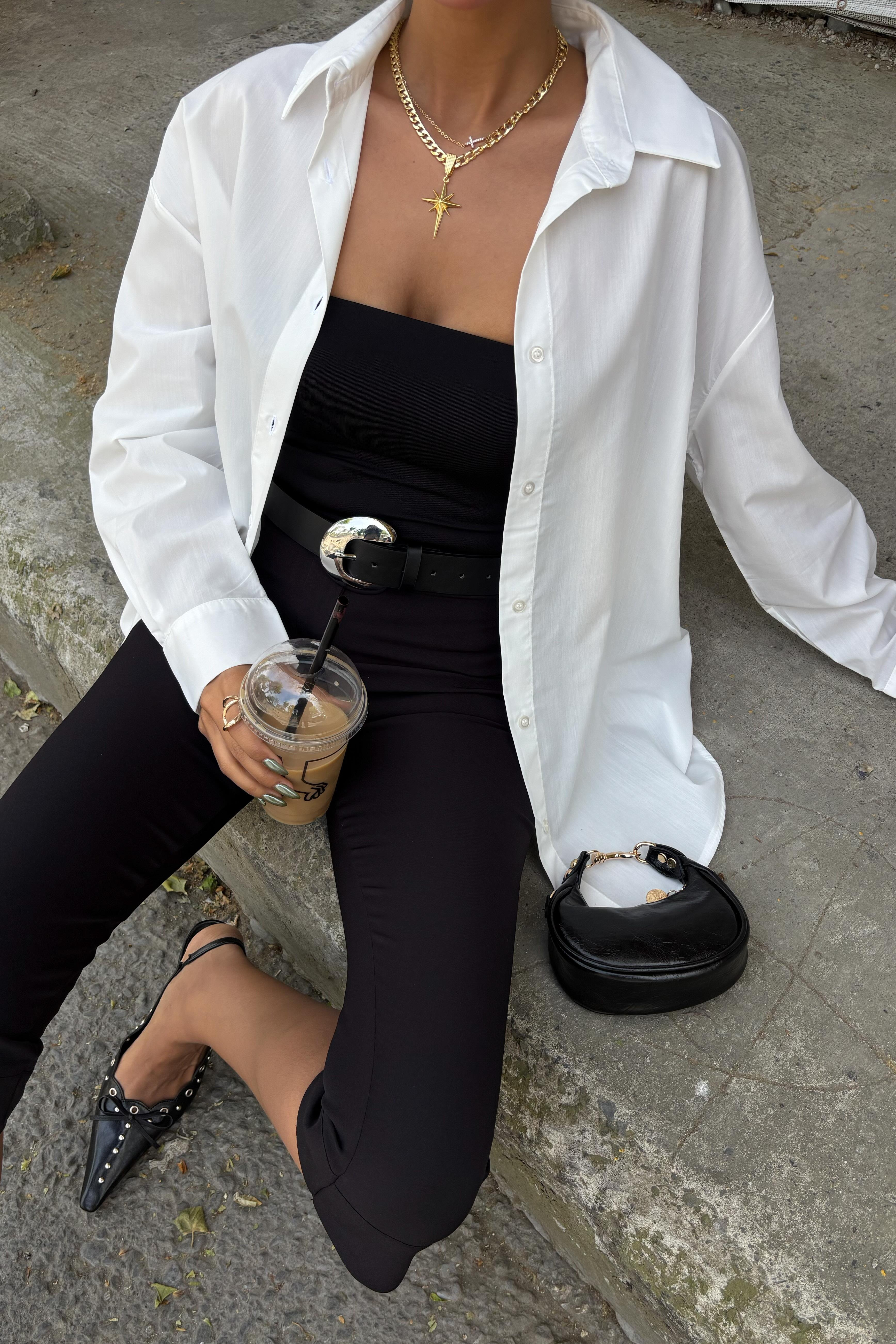 S5Y3421Klasik Oversize Poplin Gömlek 3421