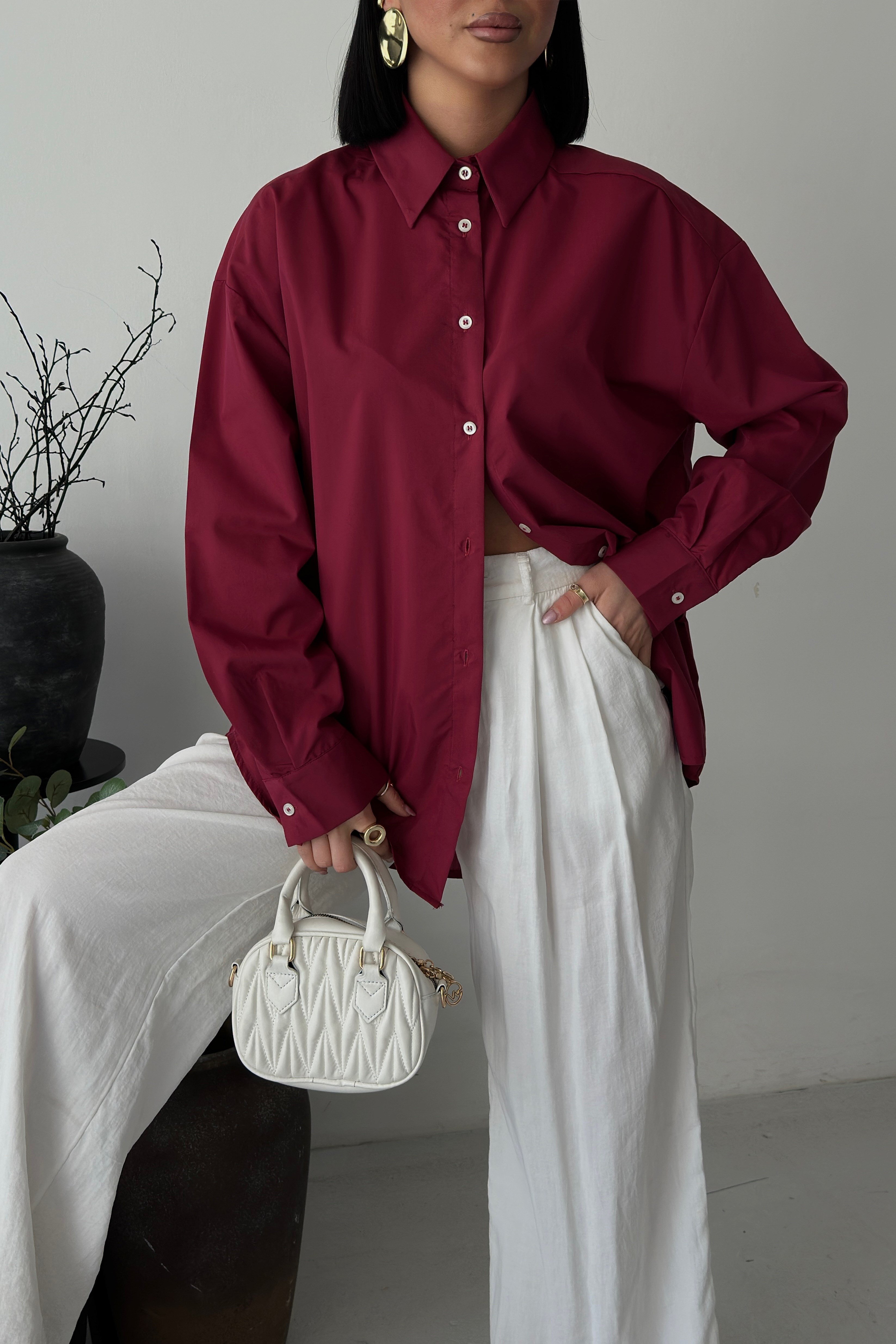 S5Y3421Классическая рубашка из поплина Oversize 3421