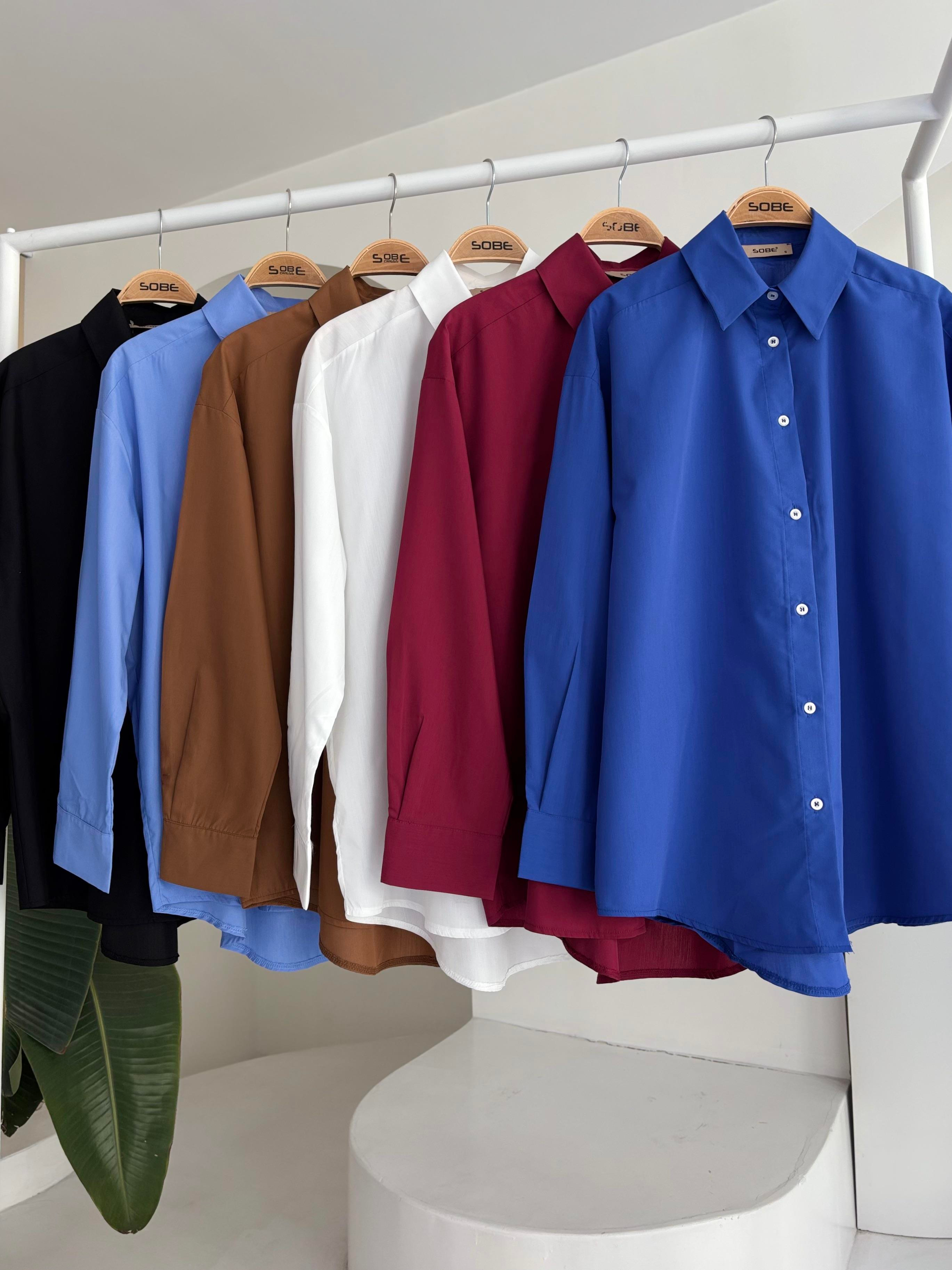 S5Y3421Klasik Oversize Poplin Gömlek 3421