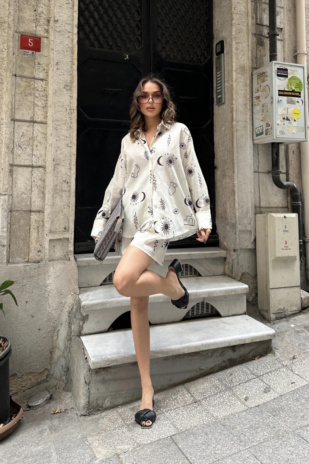 S4Y9805Lauren Desenli Keten Takım 9805-0025