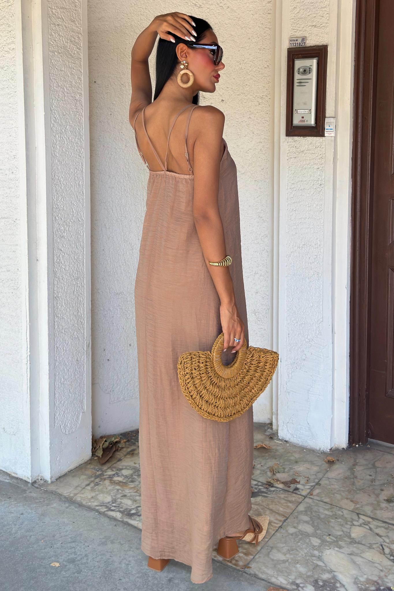 S5Y2906Lina Modal Askılı Elbise 2906