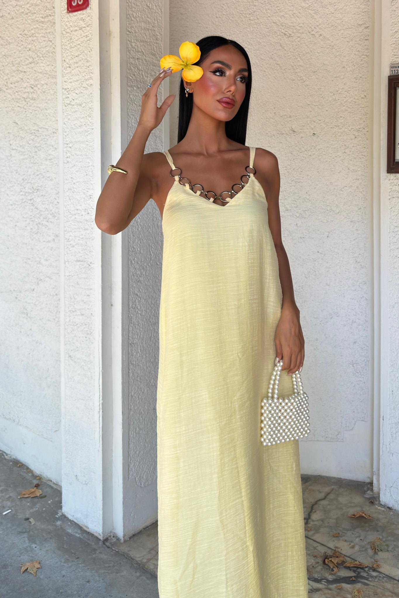 S5Y2906Lina Modal Askılı Elbise 2906