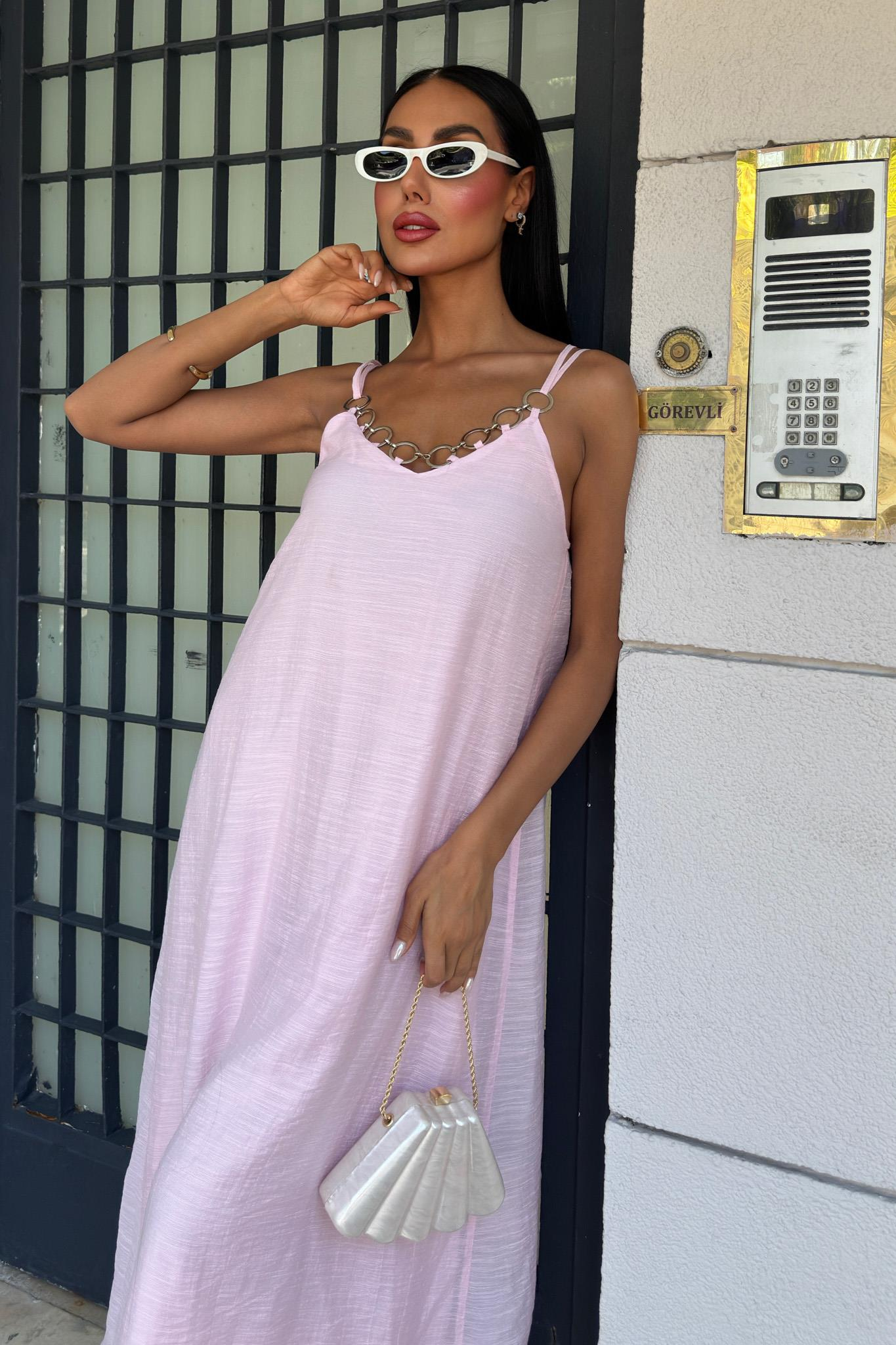 S5Y2906Lina Modal Askılı Elbise 2906