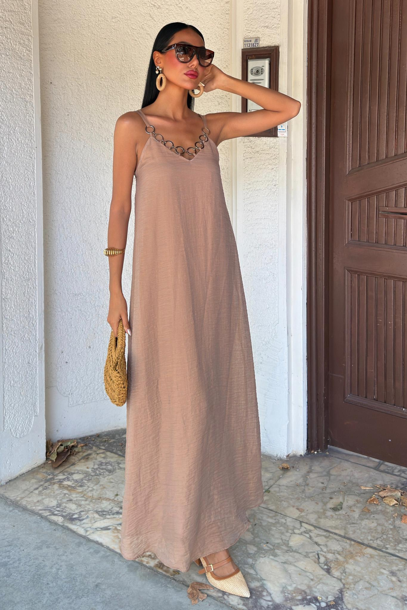 S5Y2906Lina Modal Askılı Elbise 2906