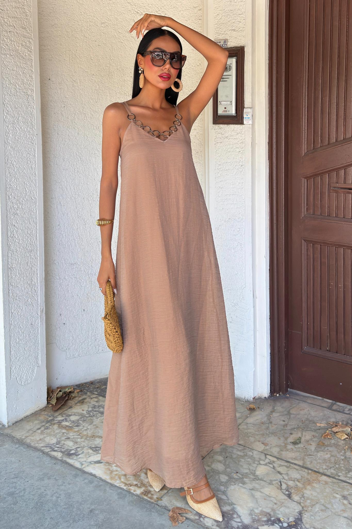 S5Y2906Lina Modal Askılı Elbise 2906