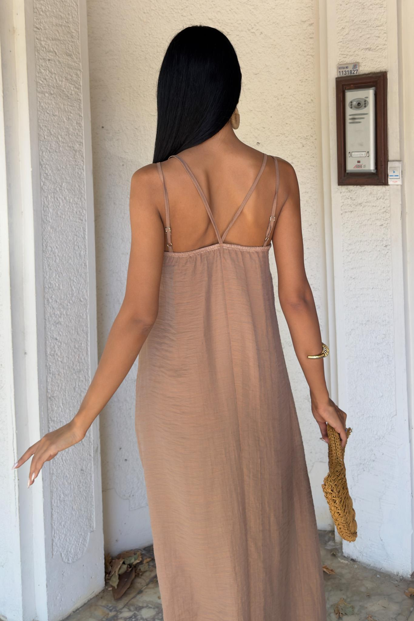 S5Y2906Lina Modal Askılı Elbise 2906