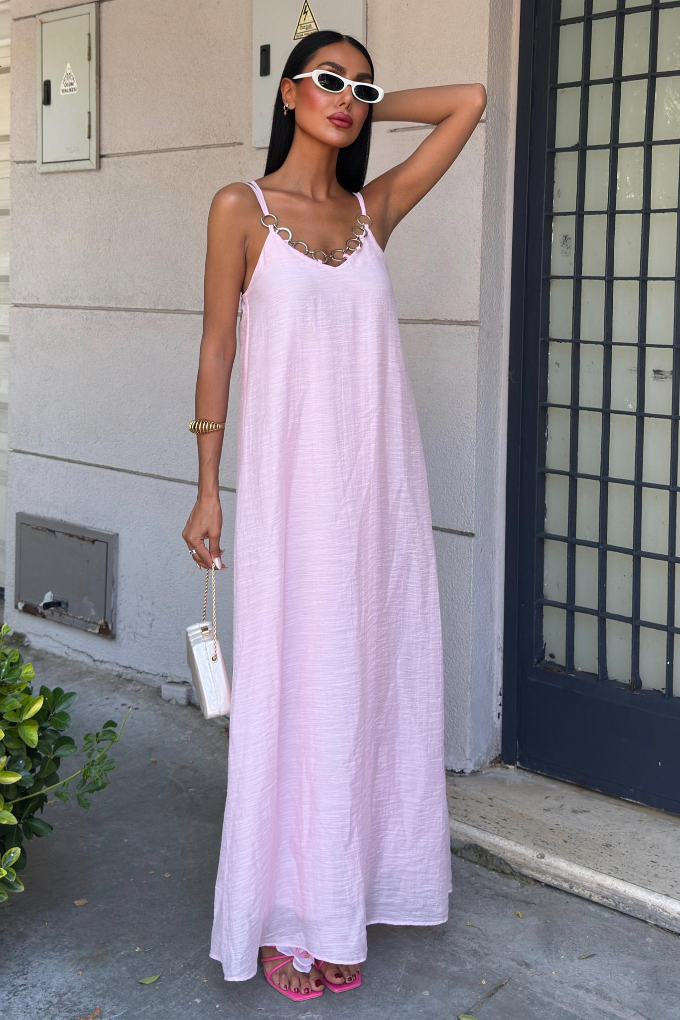 S5Y2906Lina Modal Askılı Elbise 2906