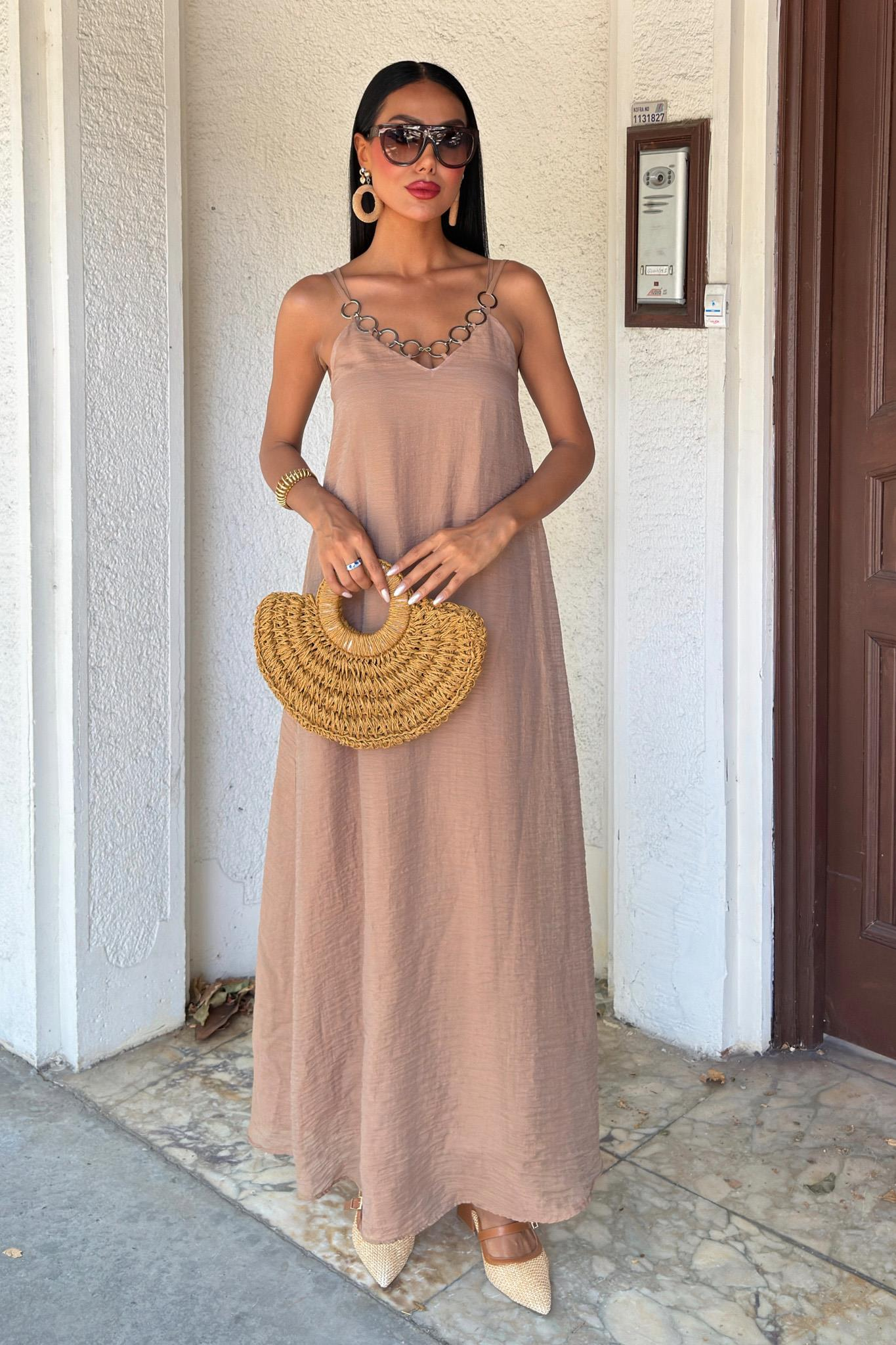 S5Y2906Lina Modal Askılı Elbise 2906