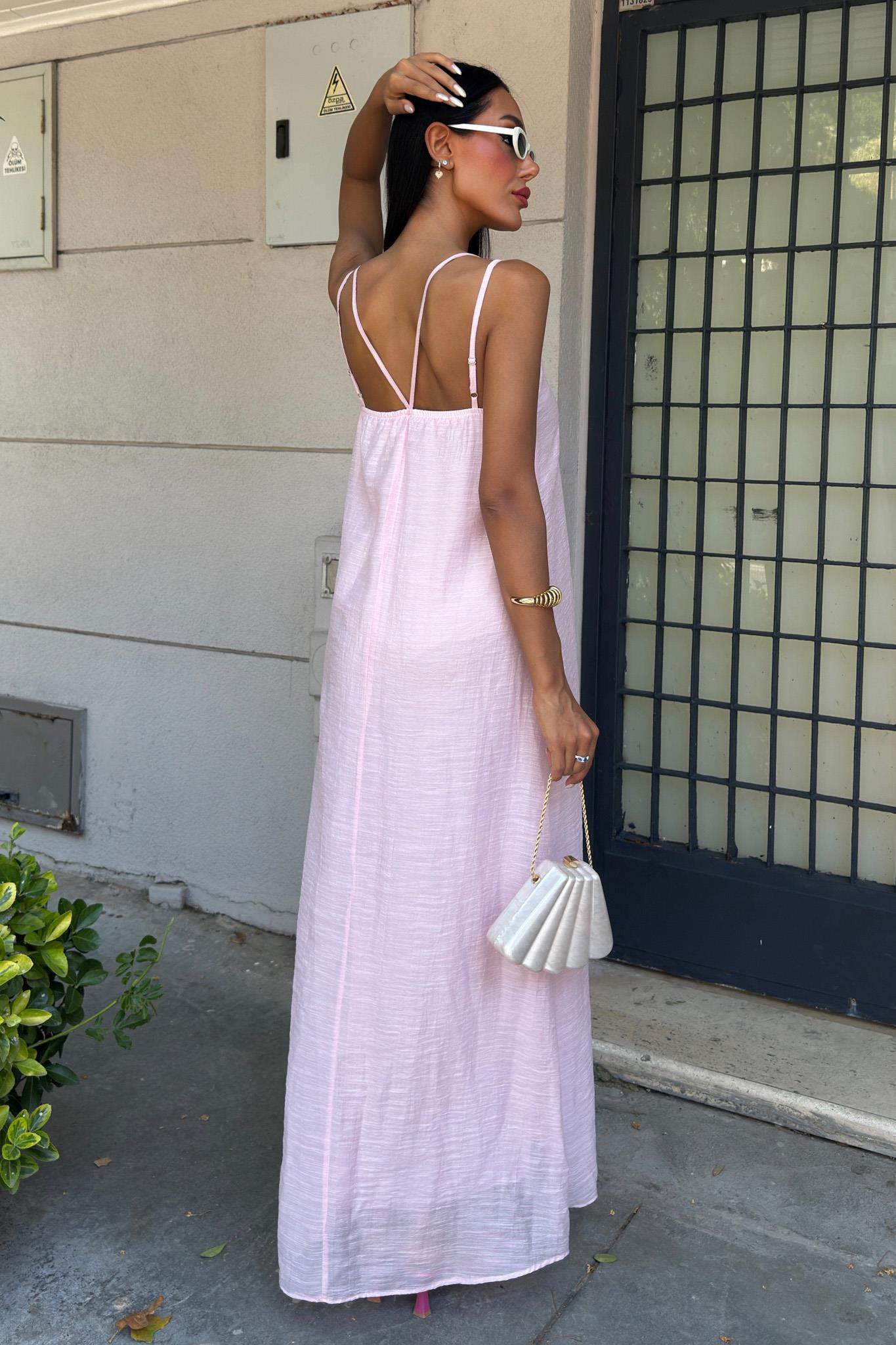 S5Y2906Lina Modal Askılı Elbise 2906