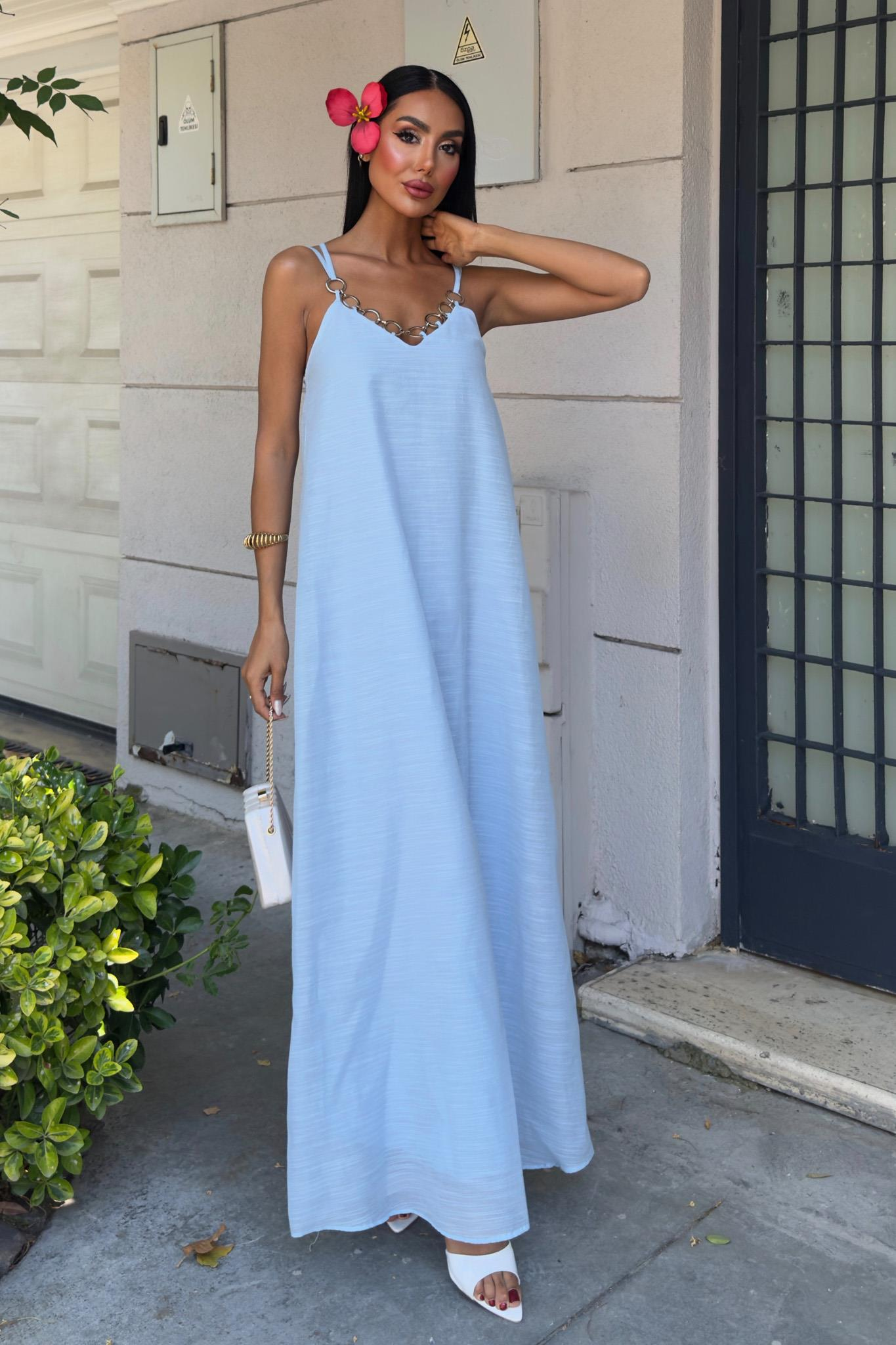 S5Y2906Lina Modal Askılı Elbise 2906