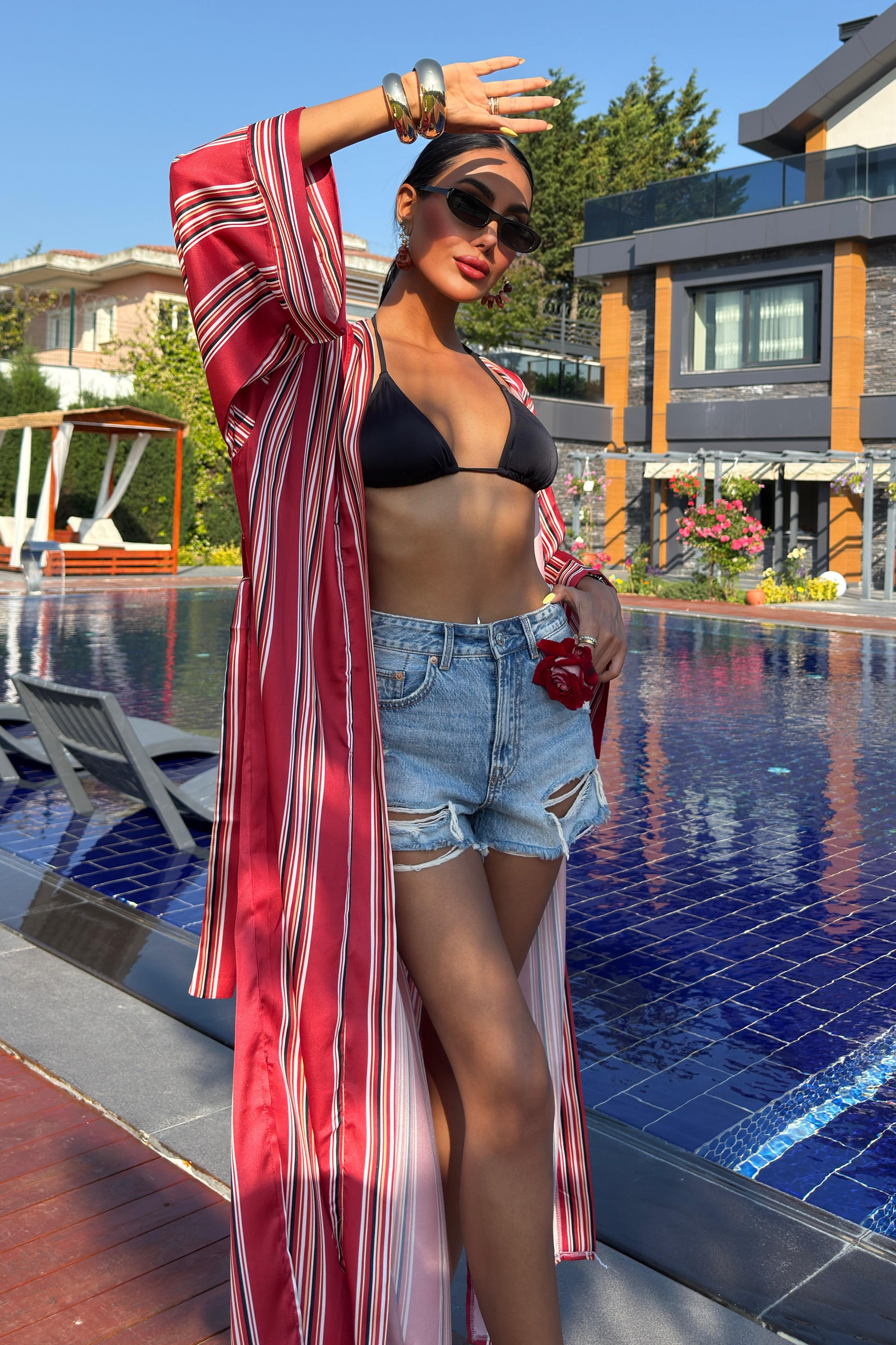 S2Y5014Lucinda Çizgili Kimono 5014-04