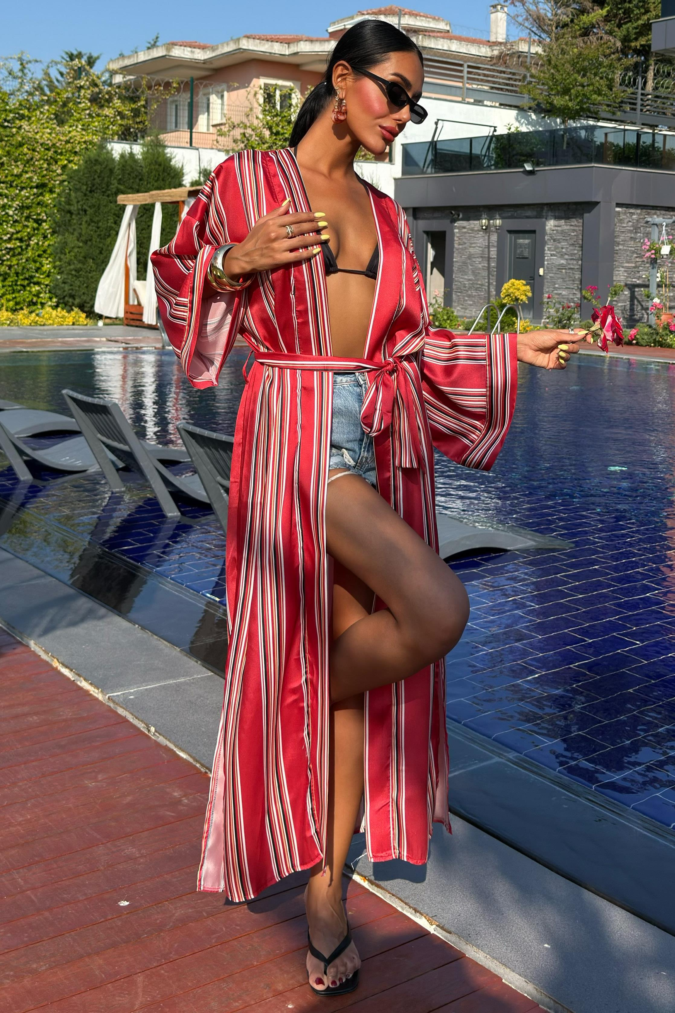 S2Y5014Lucinda Çizgili Kimono 5014-04