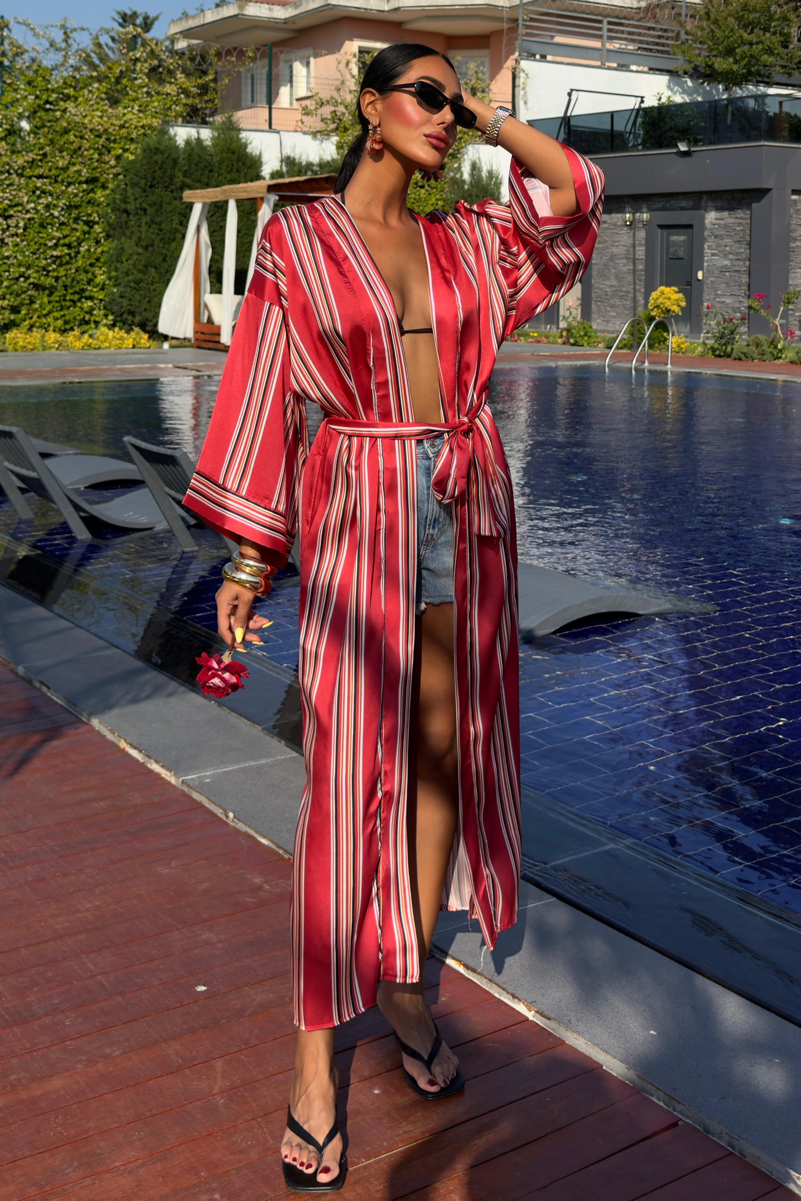 S2Y5014Lucinda Çizgili Kimono 5014-04