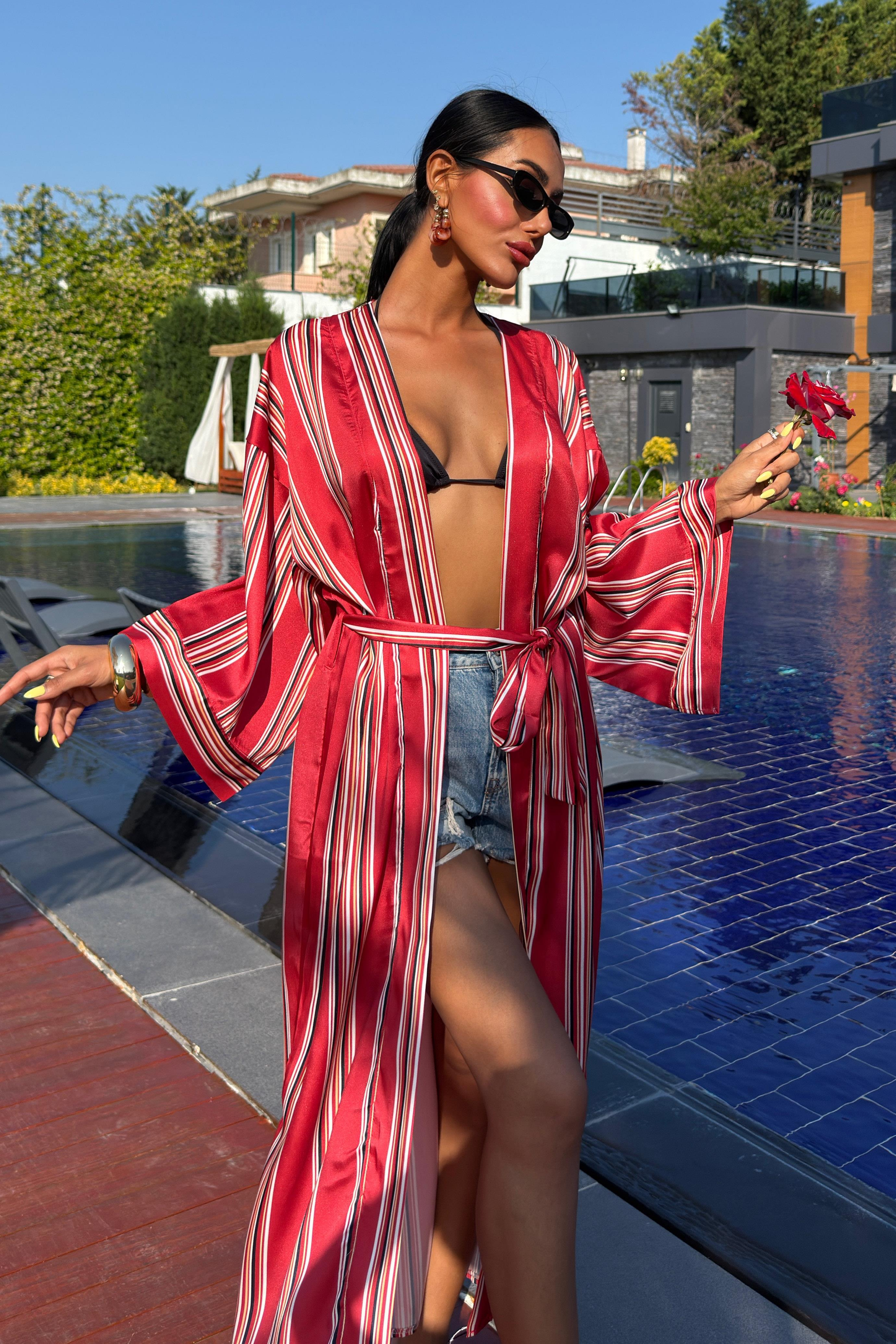 S2Y5014Lucinda Çizgili Kimono 5014-04