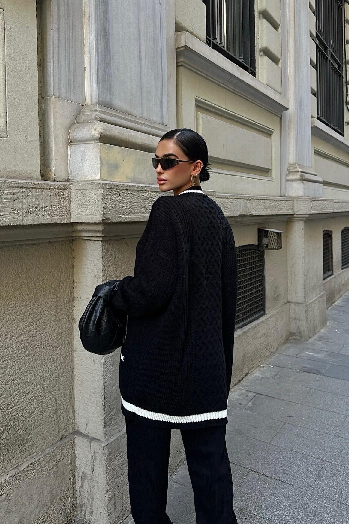 S5K9974Lunadel Triko Hırka Pantolon Takım 9974