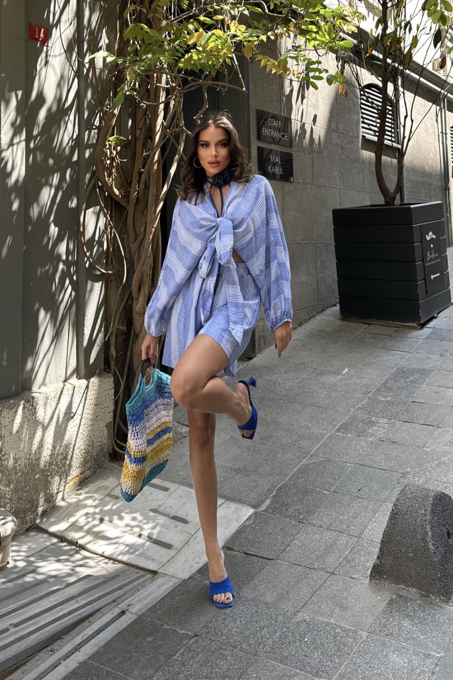 S4Y9810Mandy Keten Şort Takım 9810-0025
