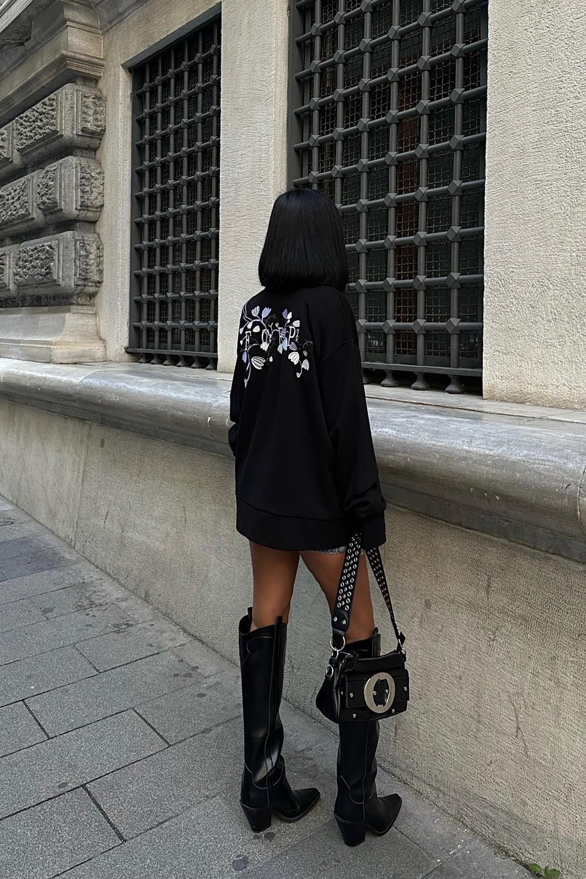 S5K8050Marison Çiçek Nakışlı Sweatshirt 8050 -08