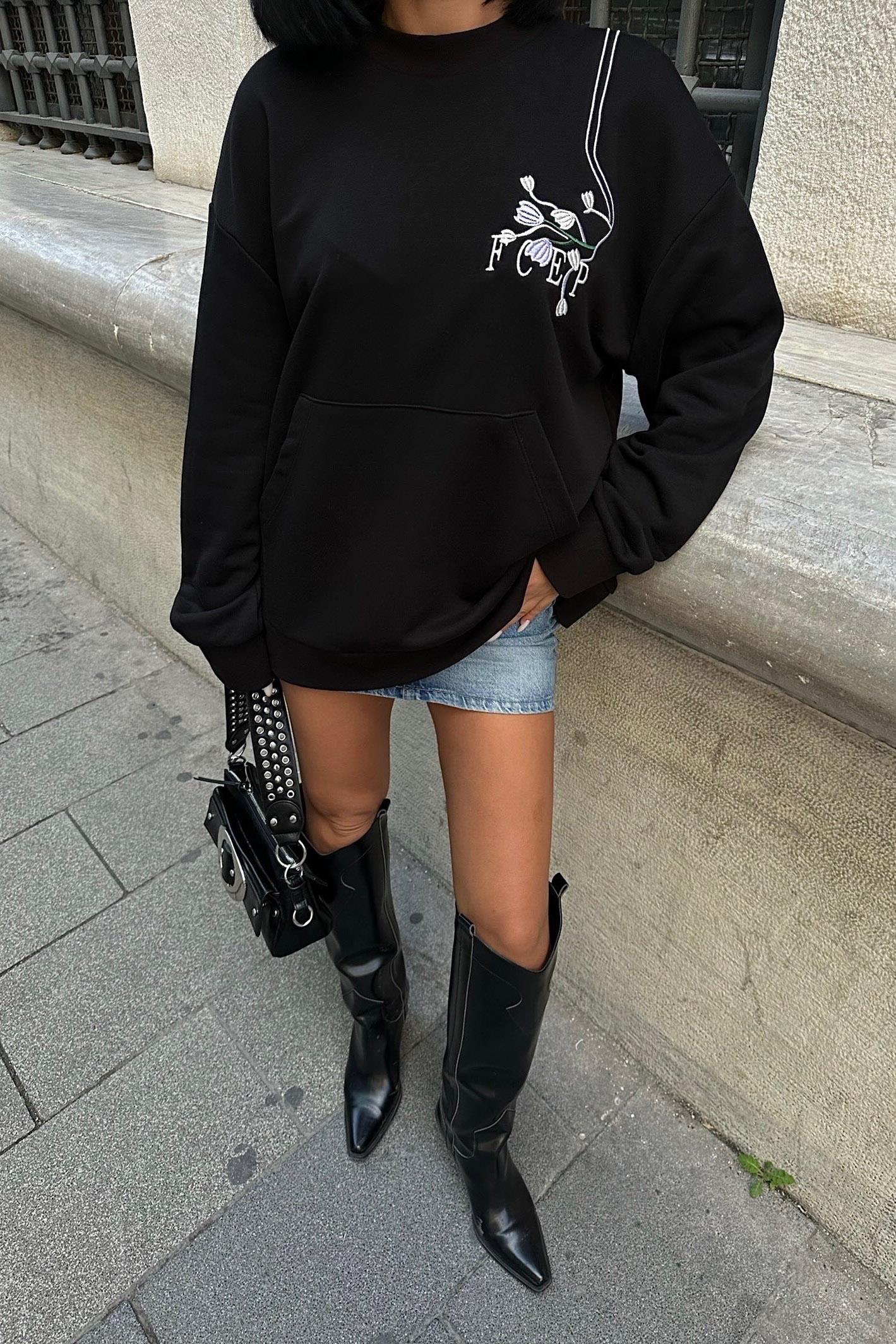 S5K8050Marison Çiçek Nakışlı Sweatshirt 8050 -08