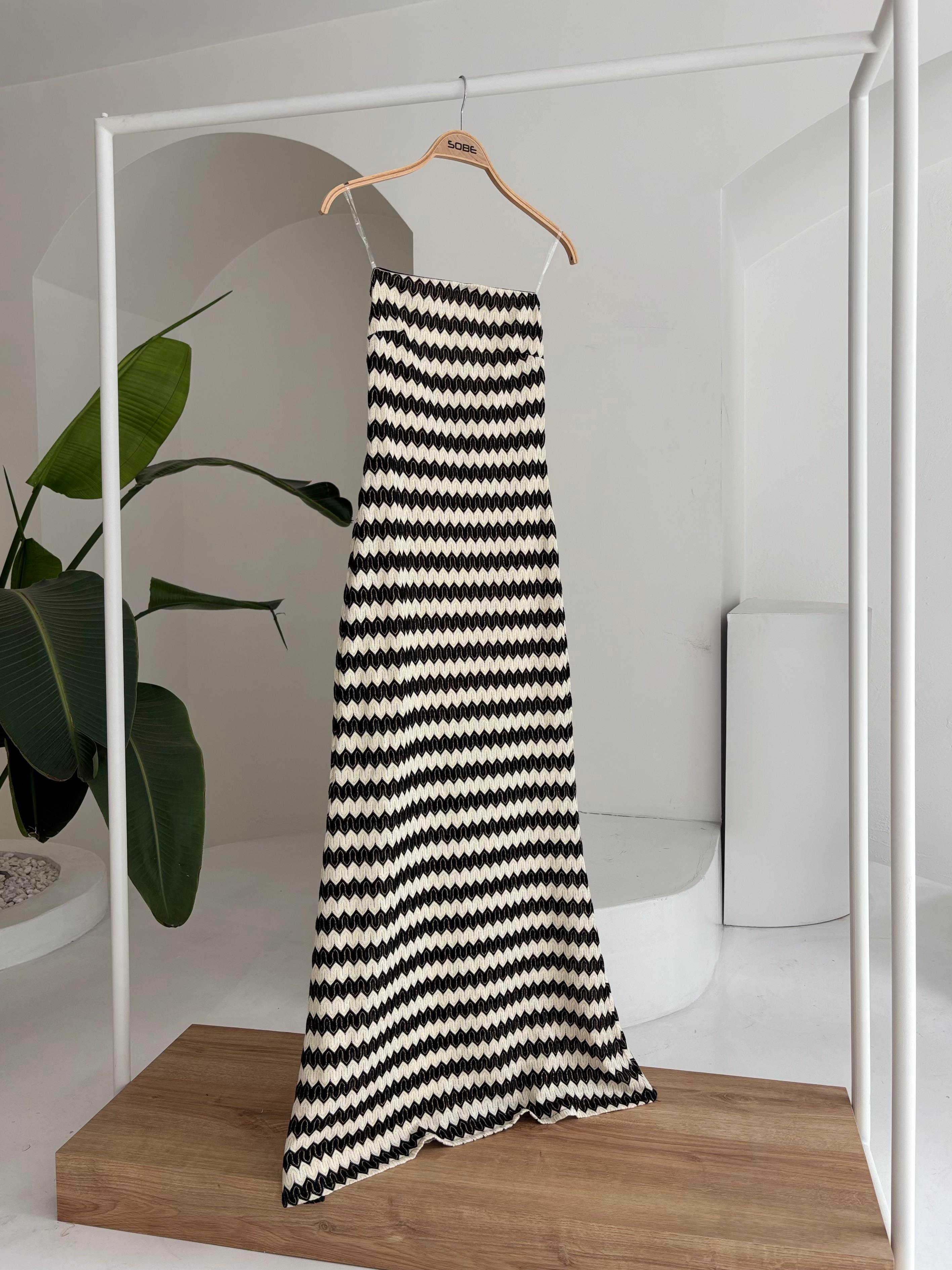S5Y2770Maura Patterned Strapless Dress 2770